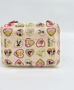 Chanel 2006 Beige Canvas Valentine Flap Bag Mini