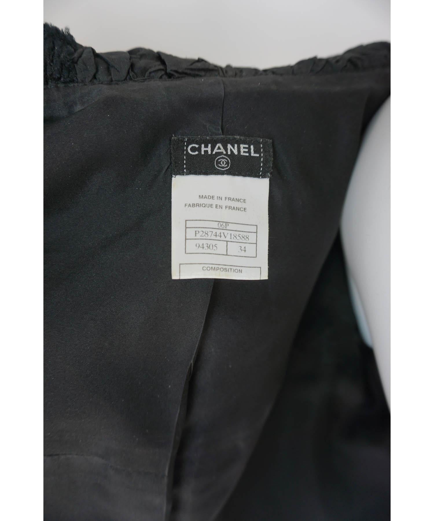 Chanel 2006 Black Camellia Jacquard Jacket For Sale 4
