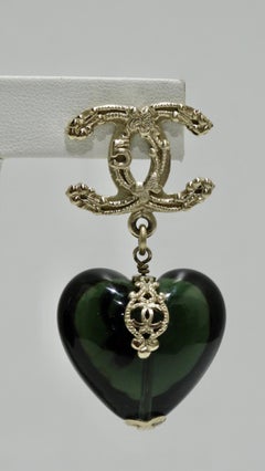 Chanel 2006 CC Gripox Heart Earrings