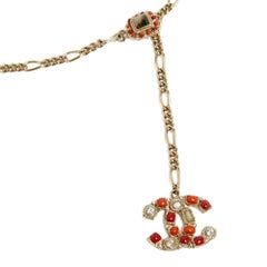 Chanel 2006 Ceinture Sautoir T80 ou M Enamel Crystal CC Chain Necklace Belt US29