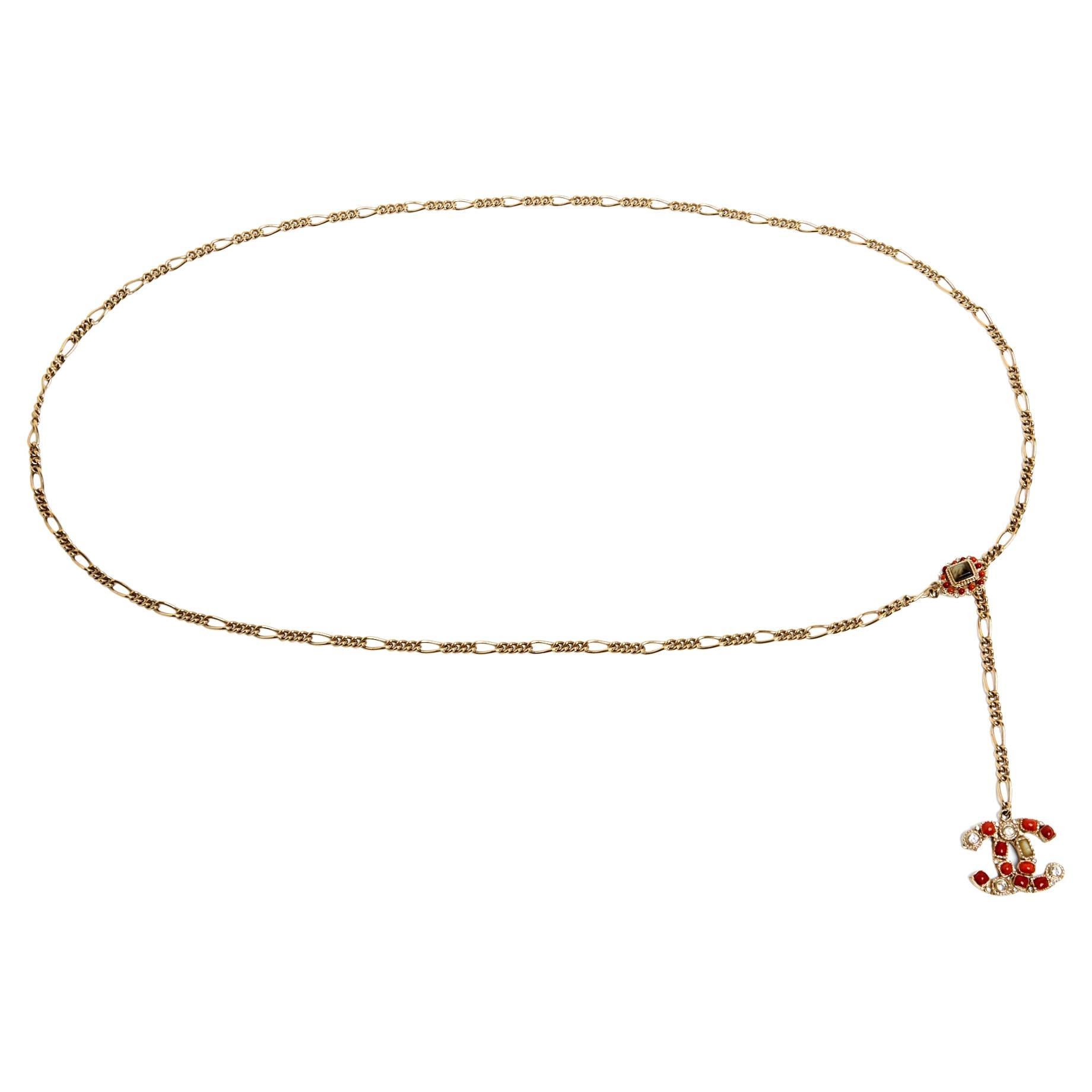 Chanel 2006 Ceinture Sautoir T80 ou M Emaille Kristall CC Kette Halskette Gürtel US29