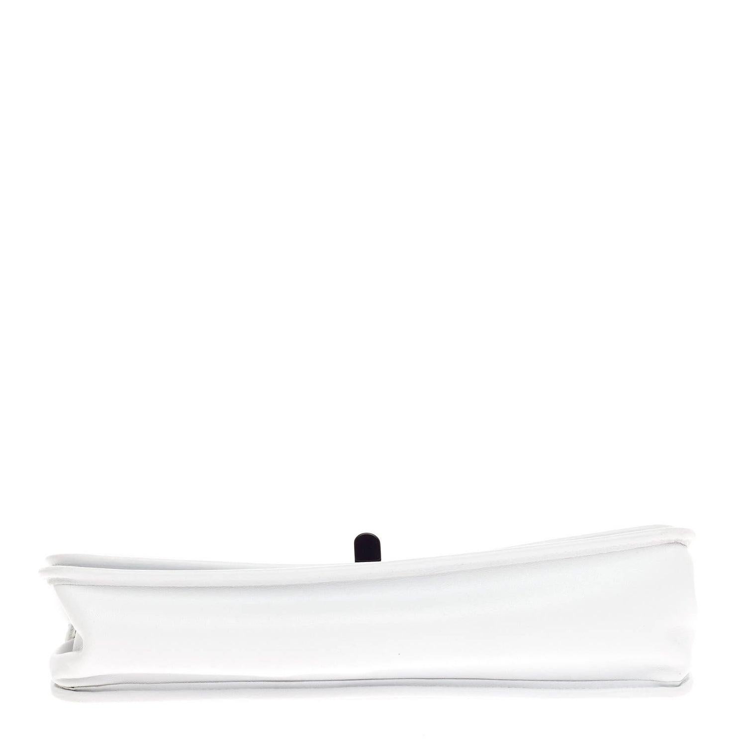 Chanel 2006 Classic Flap Two Tone Limited Edition Black White Lambskin Long Bag For Sale 4