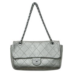 Chanel 2006 Distressed Gold Single Flap Bag with Ruthenium Hardware