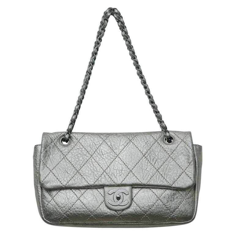 Chanel 2006 Distressed Gold Single Flap Bag with Ruthenium Hardware