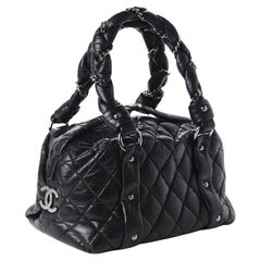 Chanel 2006 Distressed Soft Bubble Calfskin Small Mini Bowler Tote