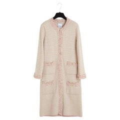 Chanel 2006 Maxi Cardigan Manteau FR38 Pink Cashmere Long Jacket Coat UK10 US6