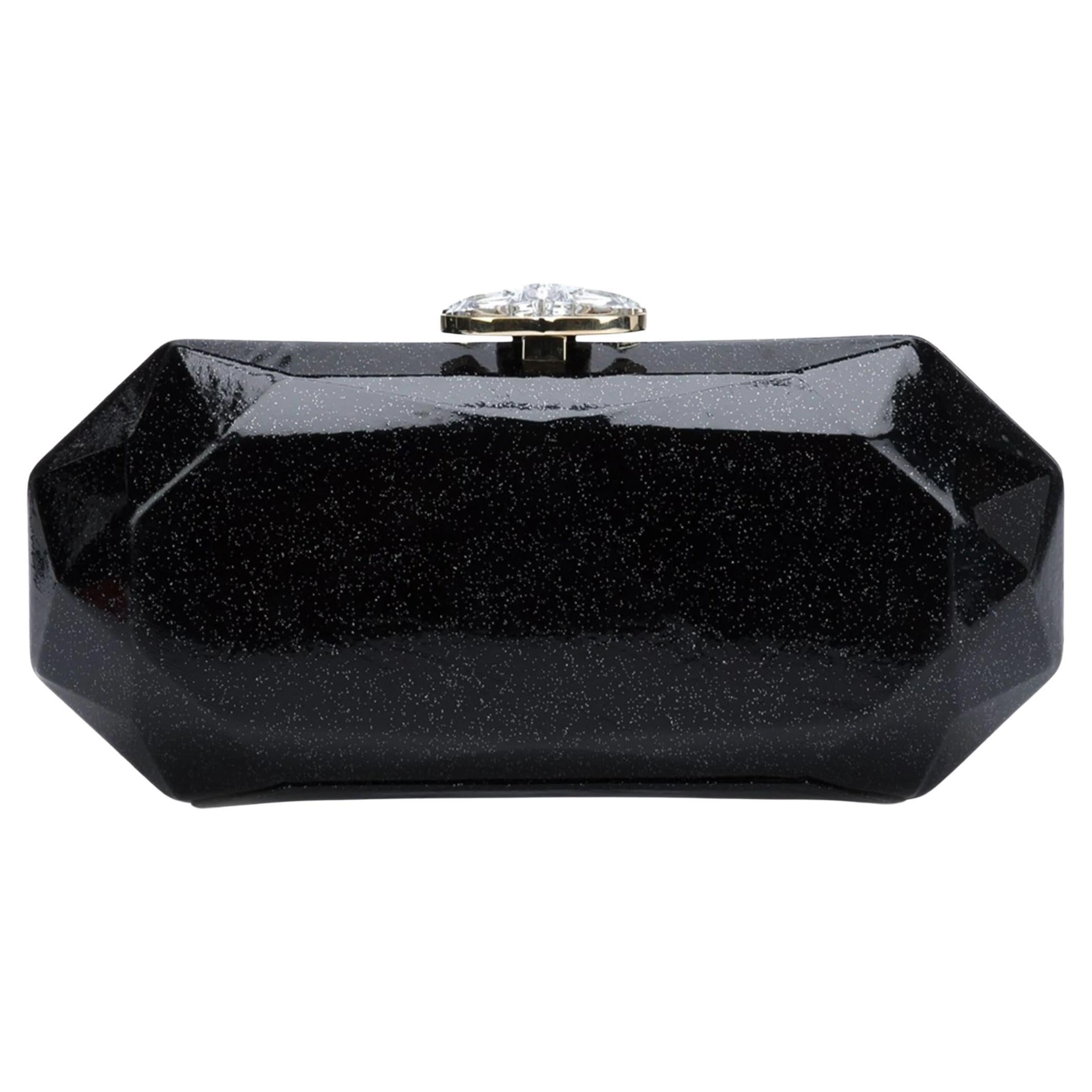 Black Chanel 2006 Minaudière Crystal Rhinestone Evening Gala Clutch Bag For Sale