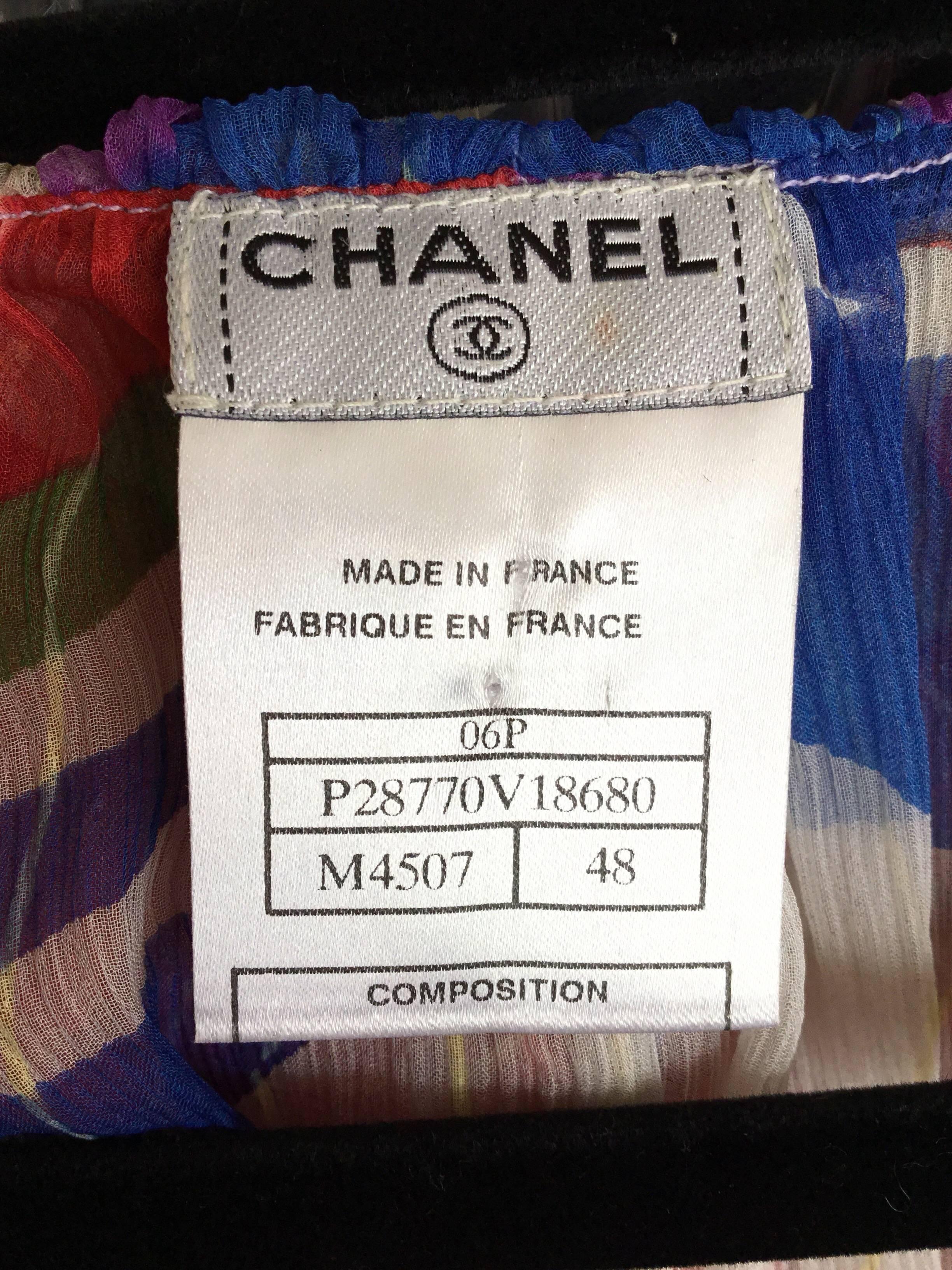 Chanel Chiffon Silk Print Caftan Gown, 2006 2