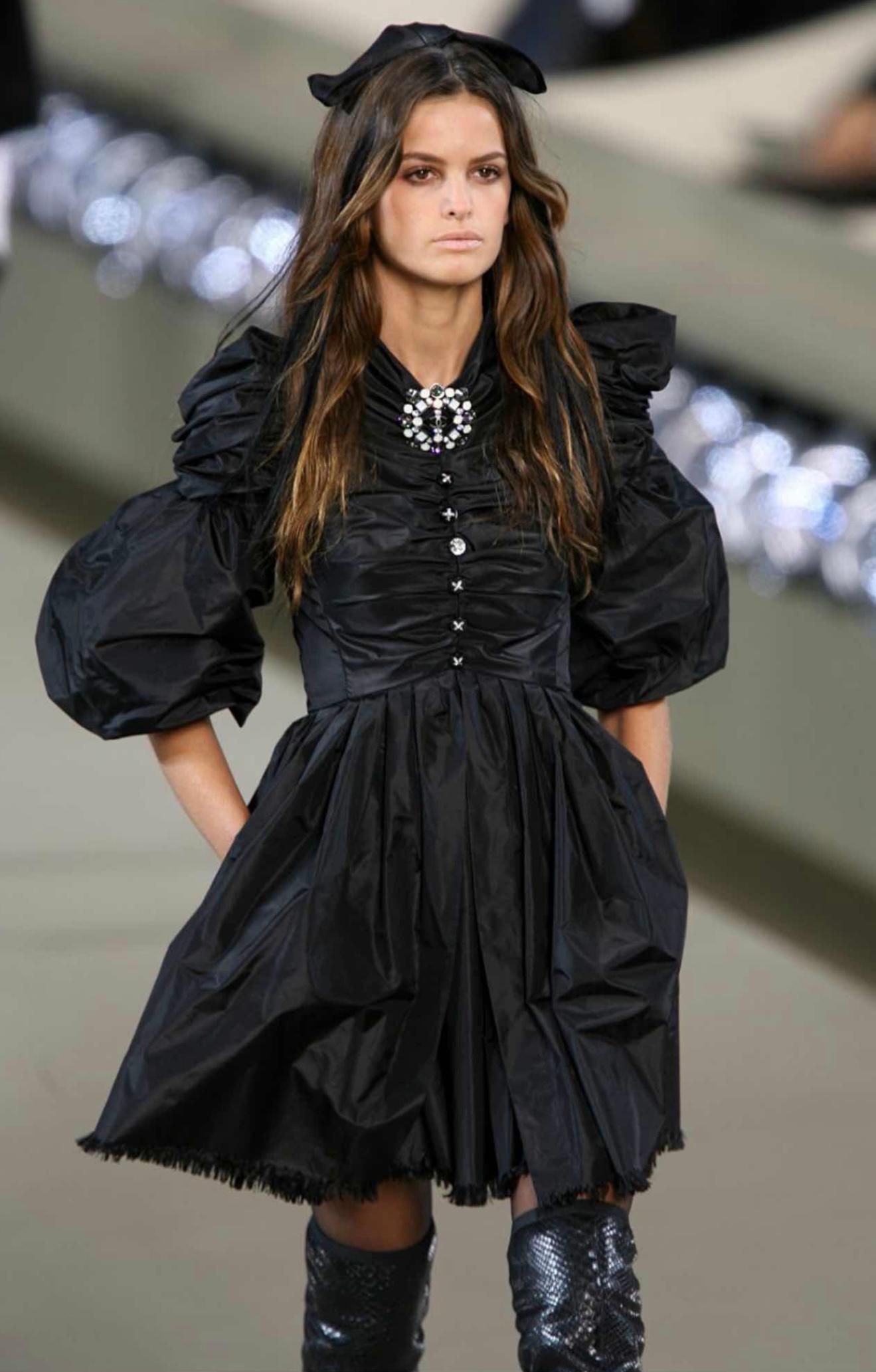 Chanel 2006 Rarest Baroque Style Runway Black Dress 34 FR 1