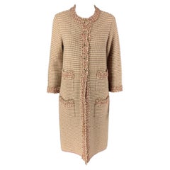 CHANEL 2006 Size 6 Pink Cream Cashmere Blend Textured Long Cardigan