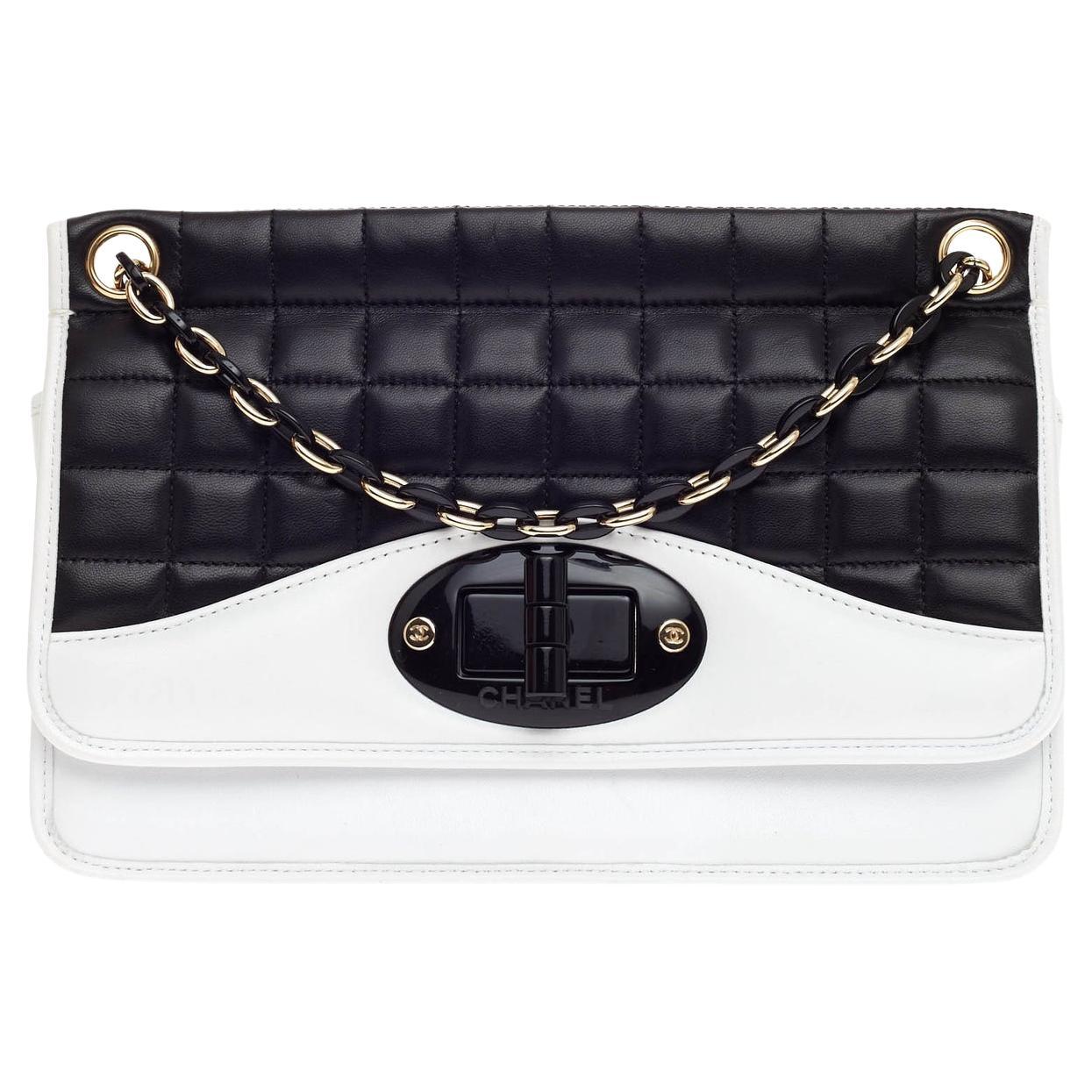 Chanel 2006 Vintage Classic Flap Two Tone Limited Edition Lambskin Leather Bag
