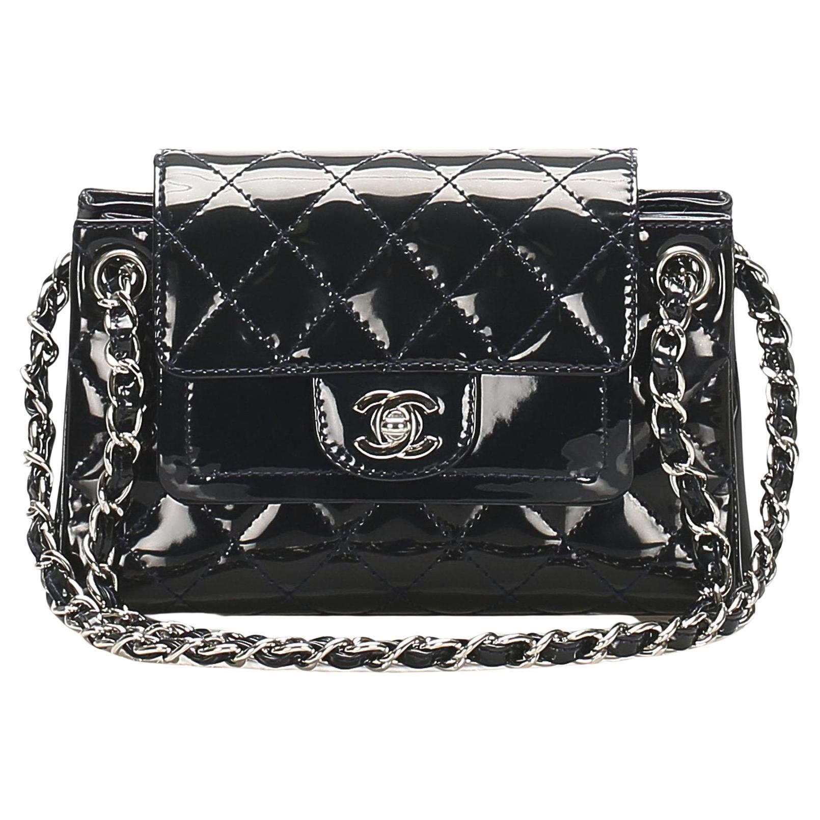 Chanel 2006 Vintage Cruise Classic Double Flap Quadratische Umhängetasche aus Lackleder