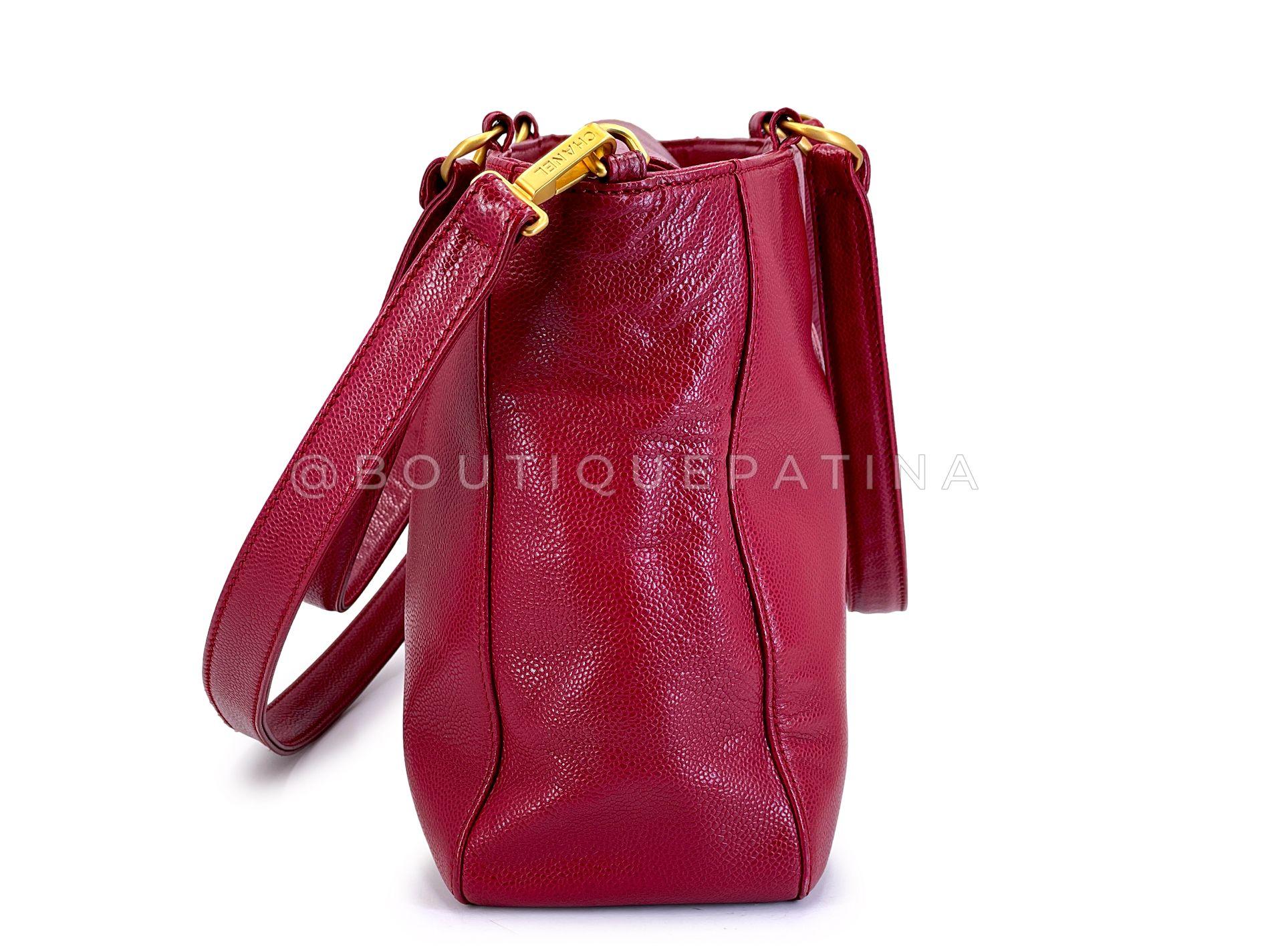 Chanel 2006 Vintage Caviar Rouge Timeless CC Business Tote GHW 68660 Pour femmes en vente