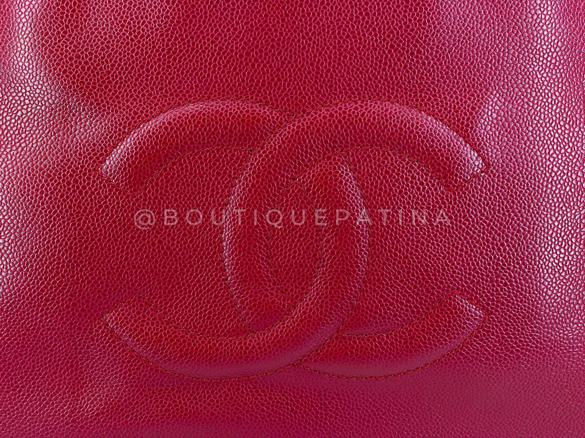 Chanel 2006 Vintage Caviar Rouge Timeless CC Business Tote GHW 68660 en vente 4