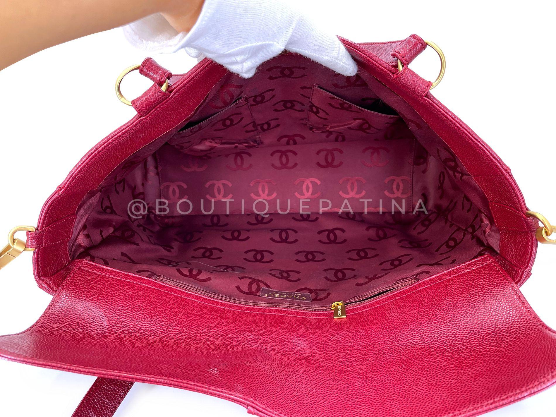 Chanel 2006 Vintage Caviar Rouge Timeless CC Business Tote GHW 68660 en vente 5