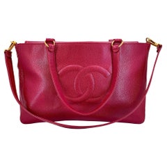 Chanel 2006 Vintage Red Caviar Timeless CC Business Tote GHW 68660
