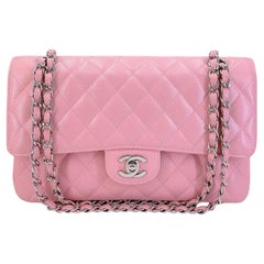 Chanel 2006 Vintage Sakura Rose Caviar Medium Classic Double Flap Bag SHW 68458