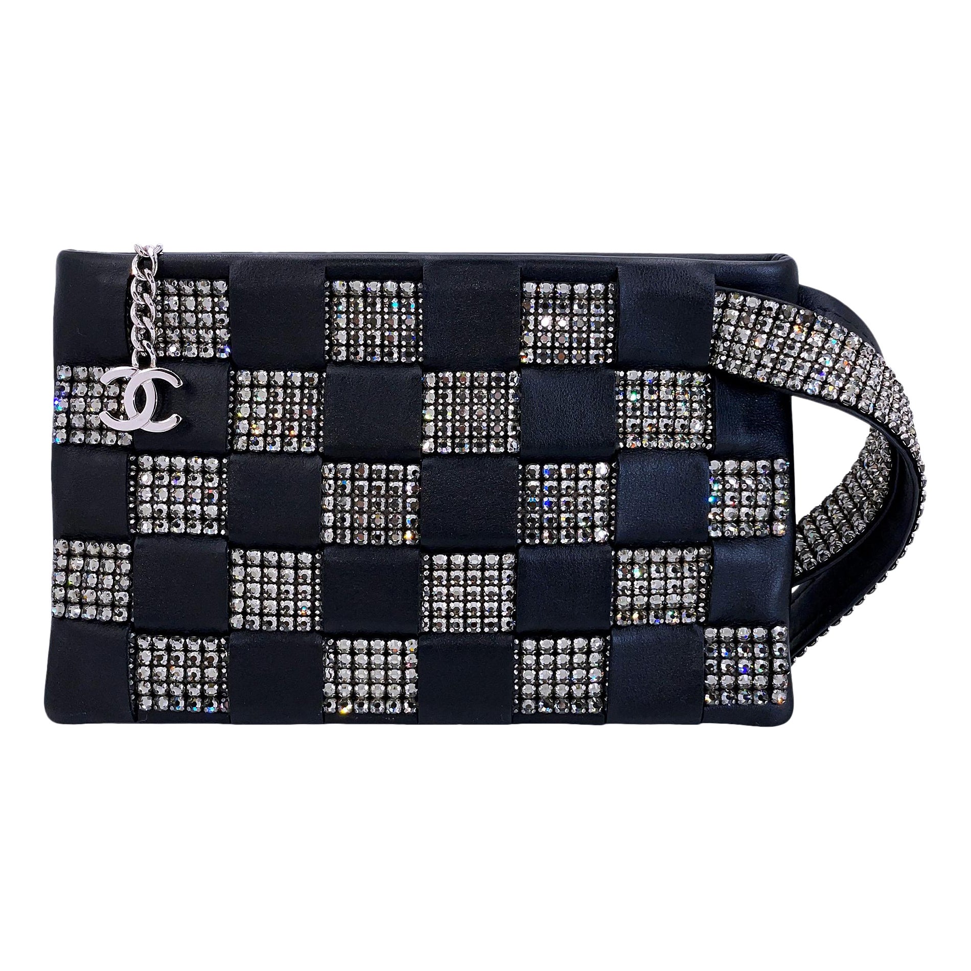 Chanel 2006 Vintage Woven Crystal Abend Clutch Bag SHW 68676 im Angebot