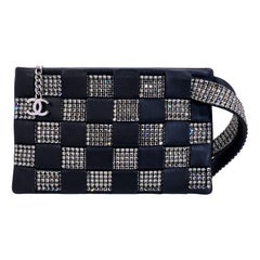 Chanel 2006 Vintage Woven Crystal Evening Clutch Bag SHW 68676