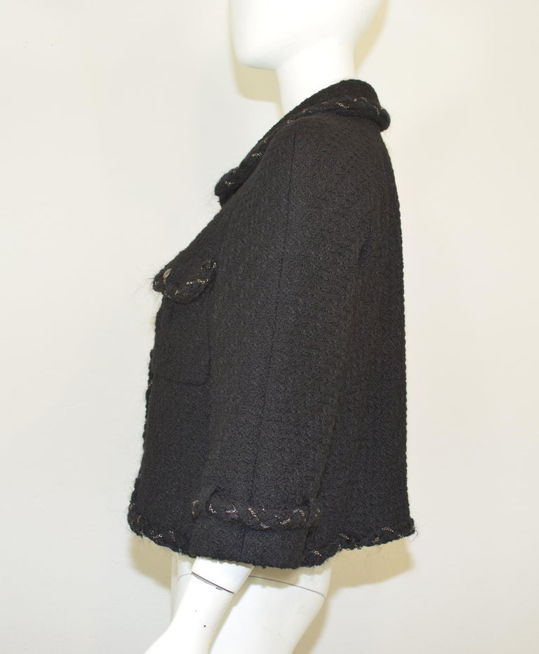 Chanel 2007 A Chain Trim Tweed Jacket at 1stDibs | chanel jacket chain ...