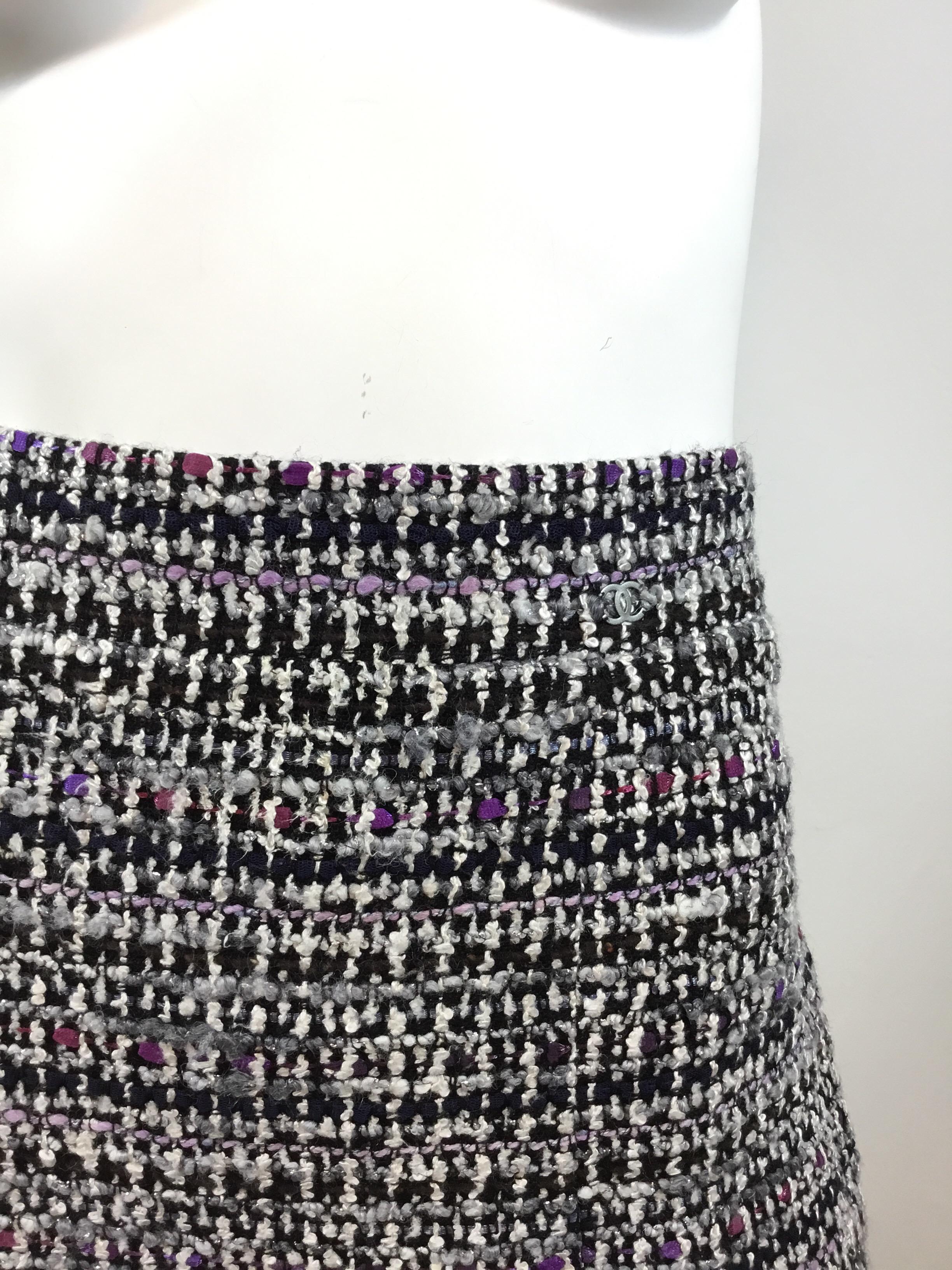 Chanel 2007 C Purple Fantasy Tweed Skirt Suit 1