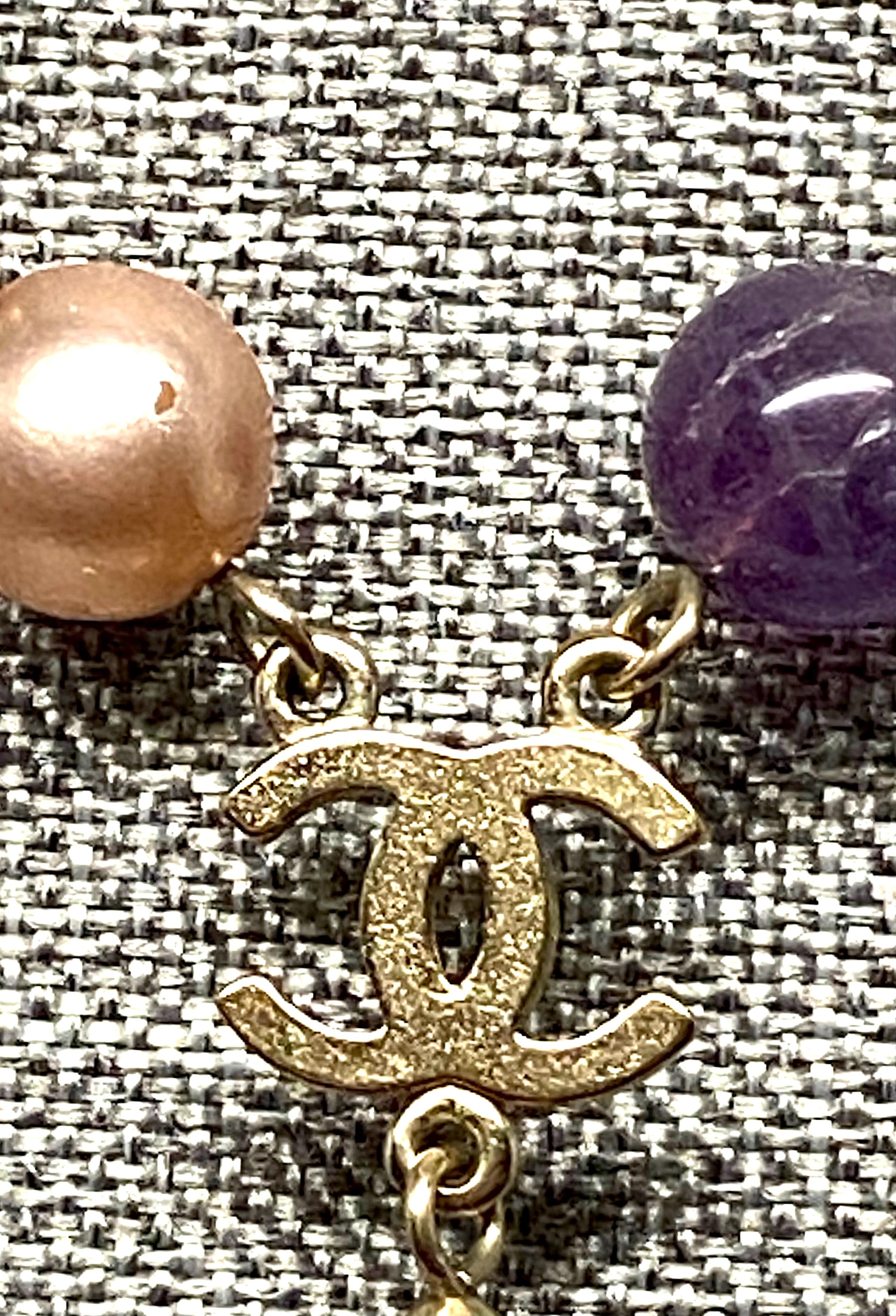 Chanel 2007 Cruise Collection Semi Precious Gemstone Bead Tassel Necklace 2