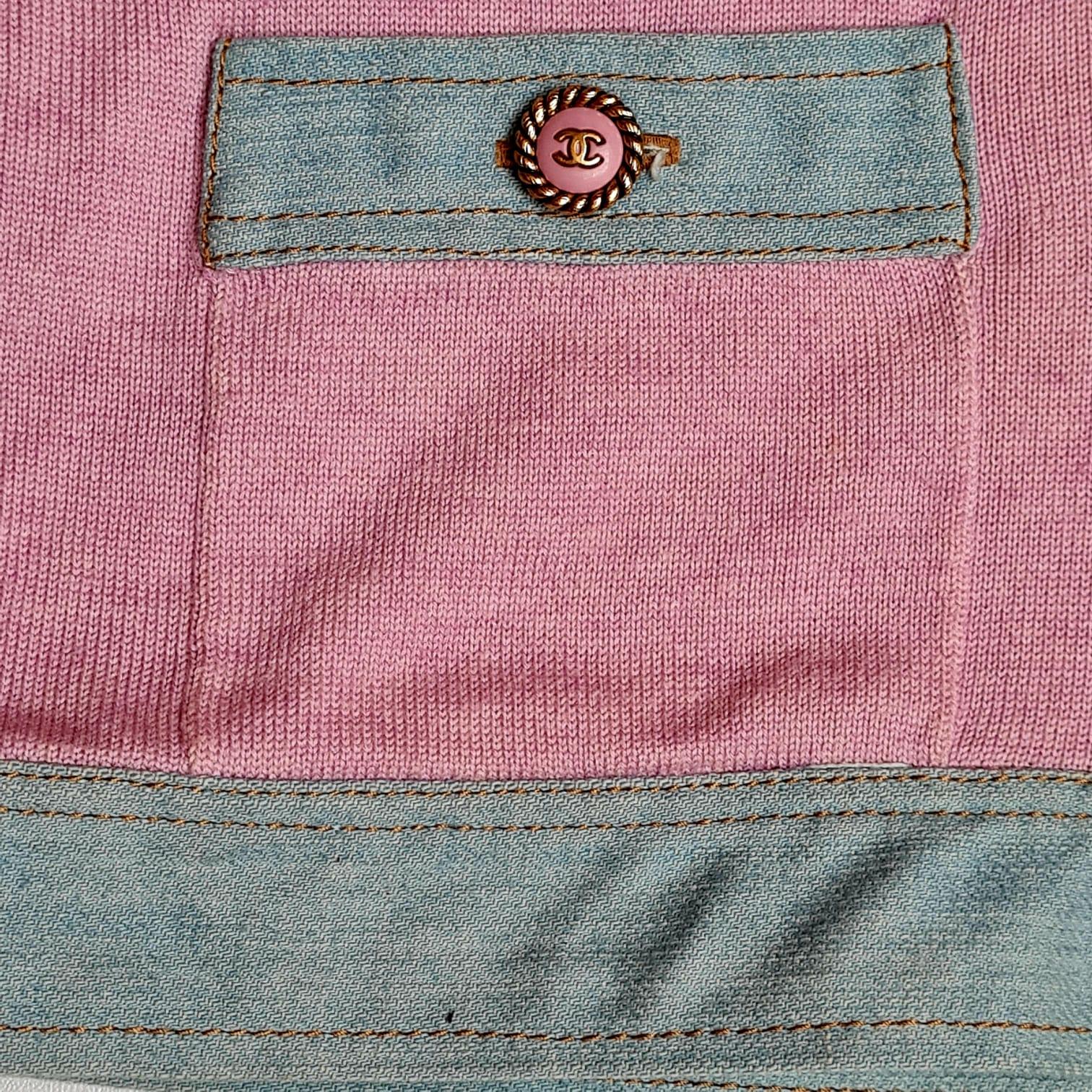 Women's Chanel 2007 Denim Cashmere Cardigan Jacket For Sale