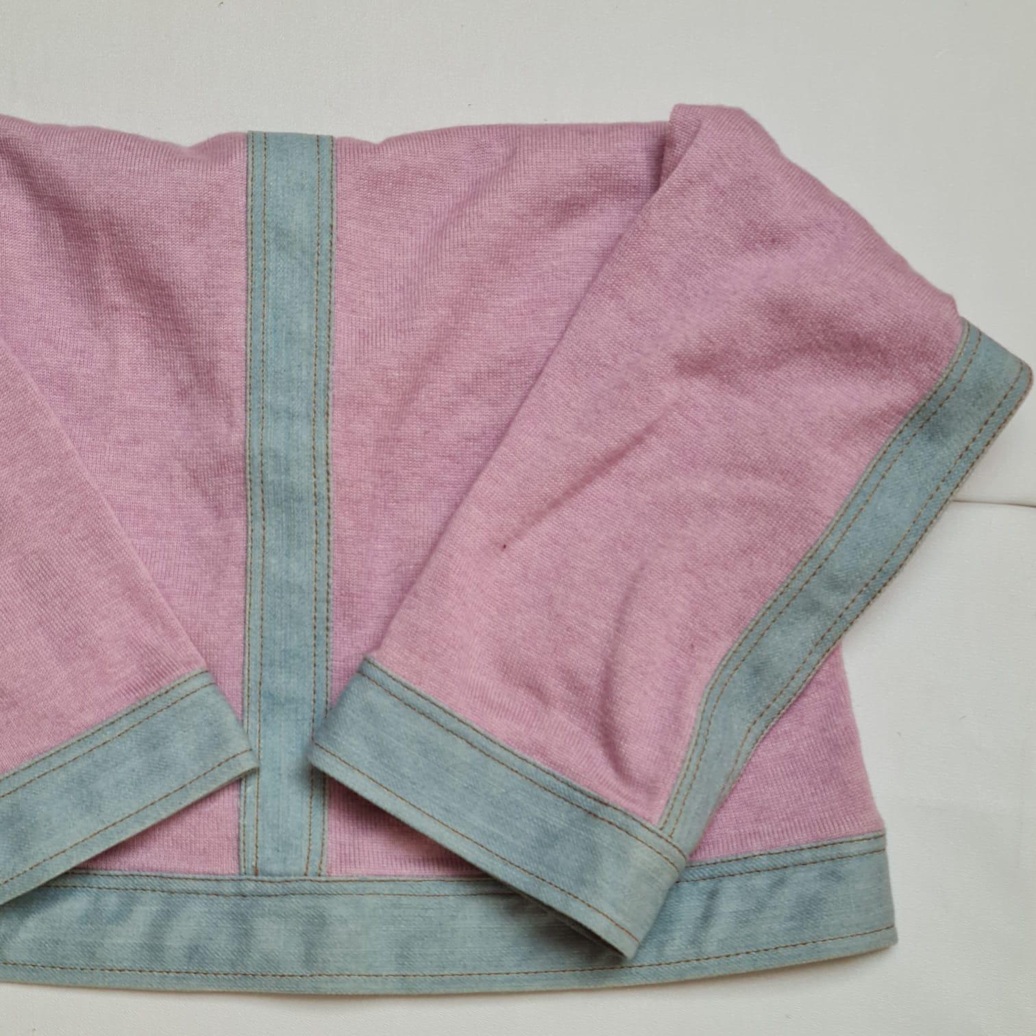 Chanel 2007 Denim Cashmere Cardigan Jacket For Sale 2