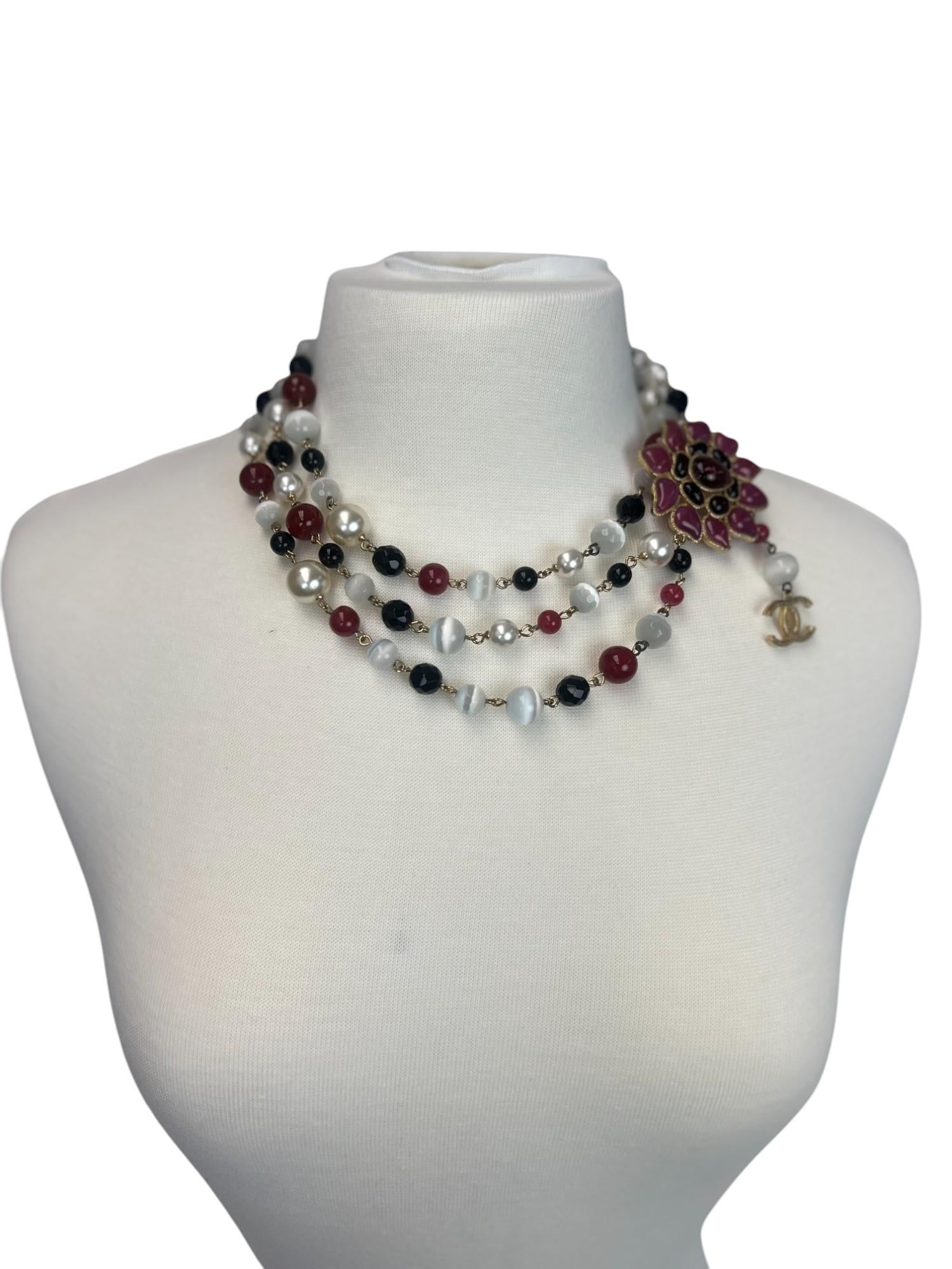 Chanel 2007 Maison Gripoix Camellia and Pearl Waist Belt/Necklace For Sale 6