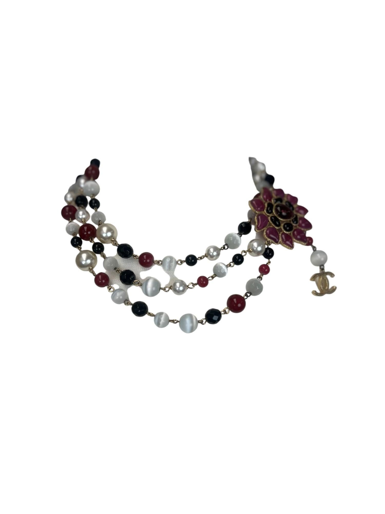 Chanel 2007 Maison Gripoix Camellia and Pearl Waist Belt/Necklace For Sale 8