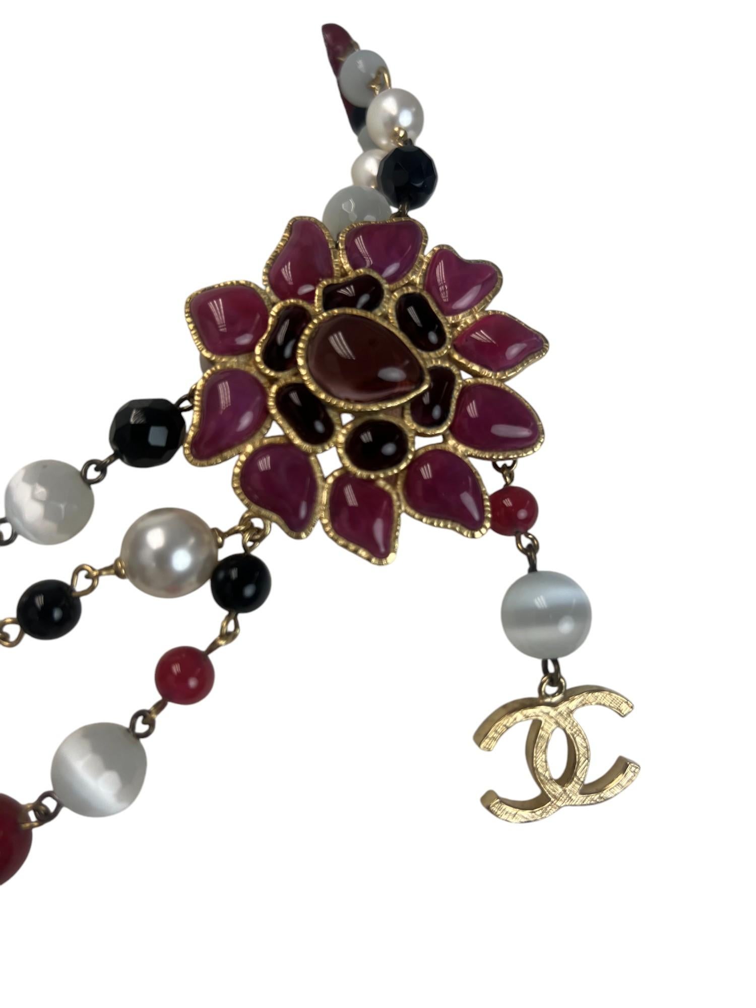 Chanel 2007 Maison Gripoix Camellia and Pearl Waist Belt/Necklace For Sale 9