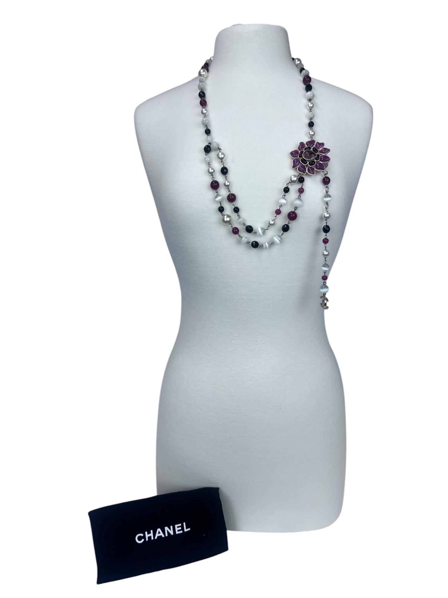 Chanel 2007 Maison Gripoix Camellia and Pearl Waist Belt/Necklace For Sale 11