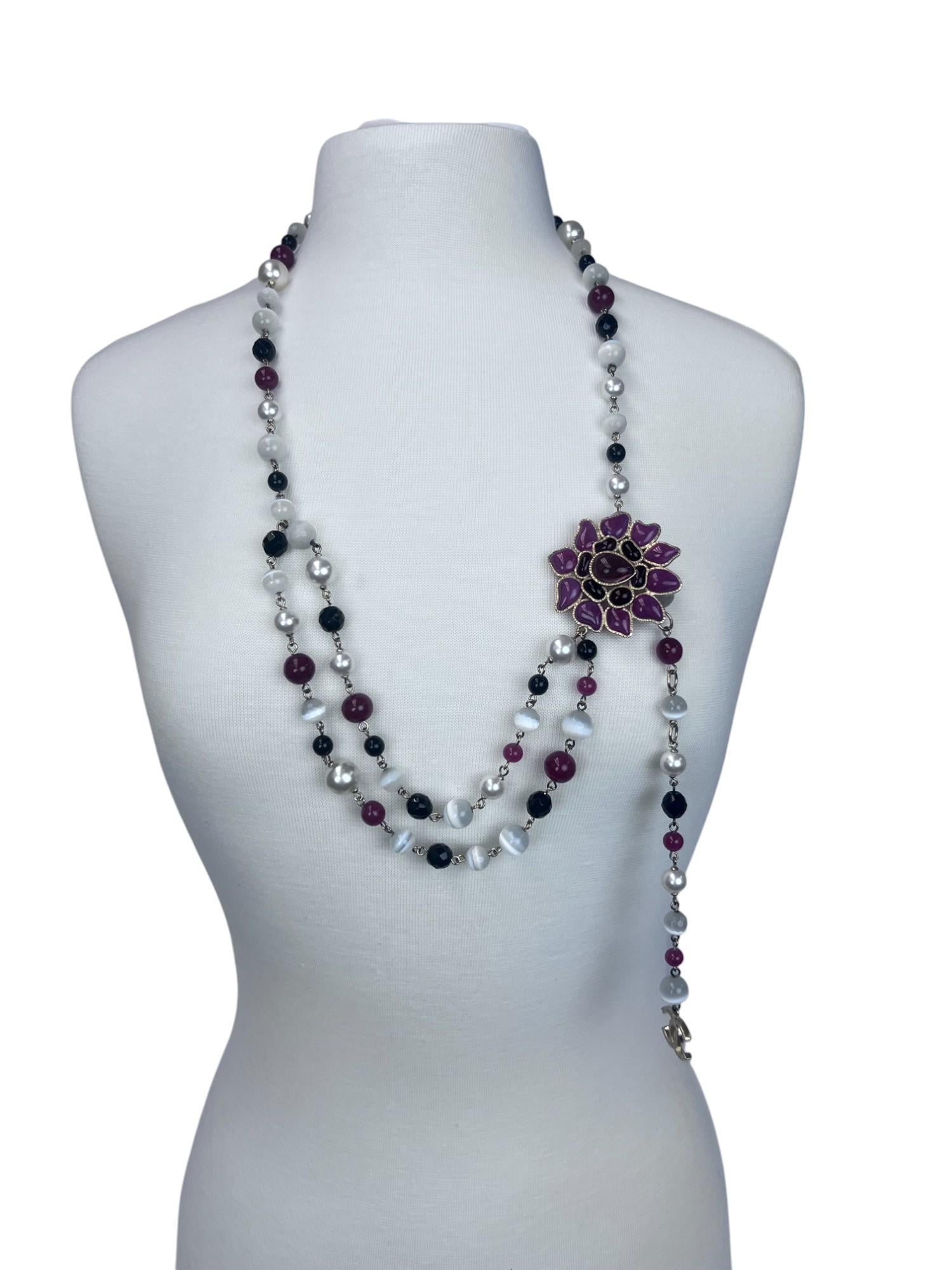 Chanel 2007 Maison Gripoix Camellia and Pearl Waist Belt/Necklace For Sale 12