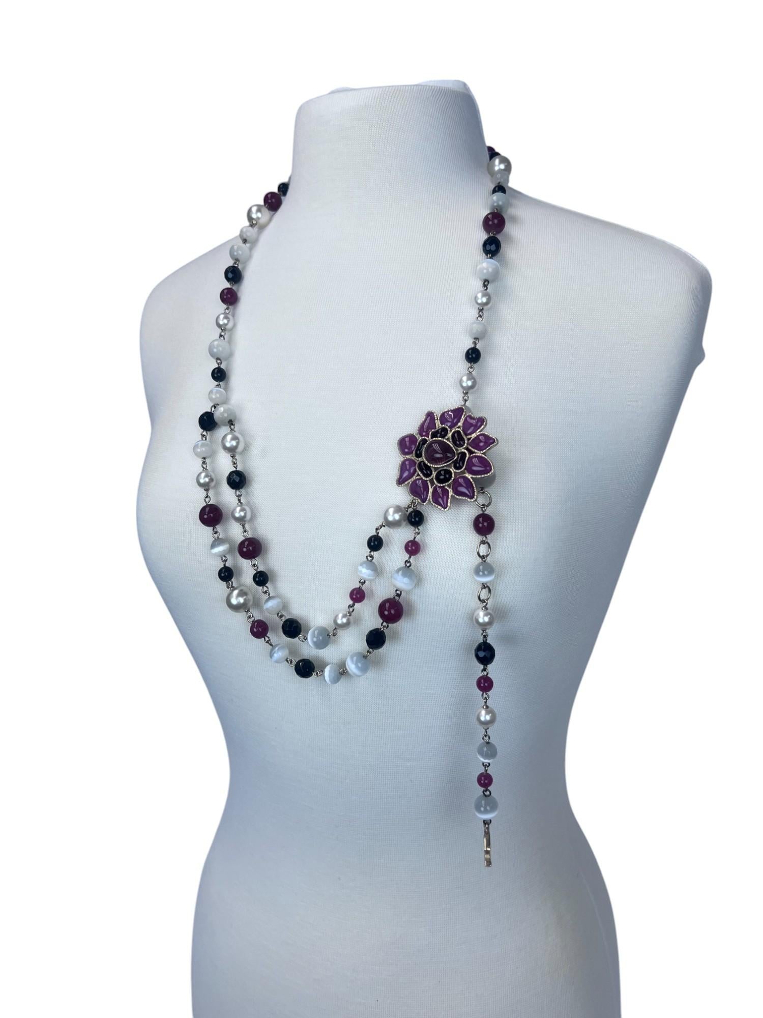 Chanel 2007 Maison Gripoix Camellia and Pearl Waist Belt/Necklace For Sale 14