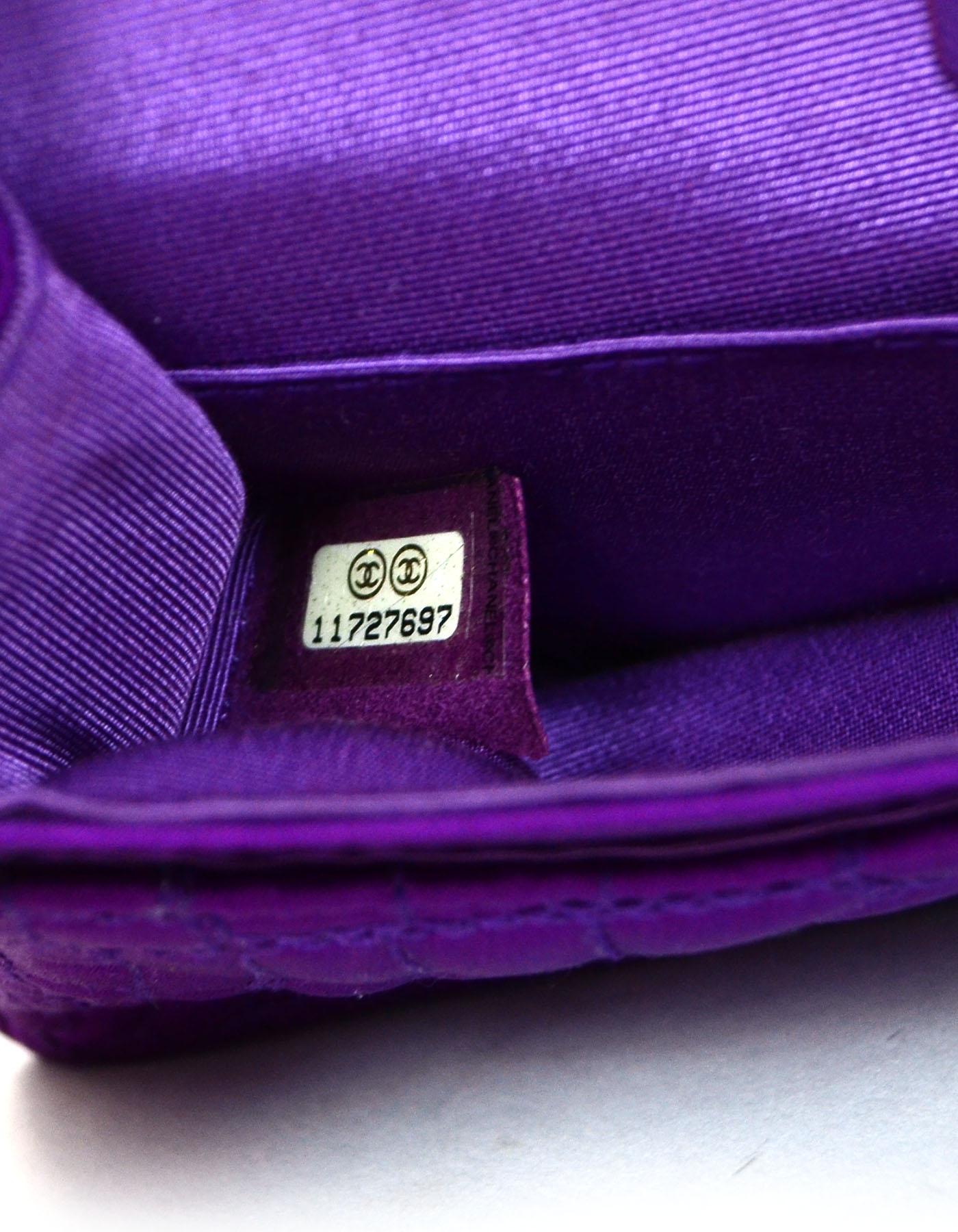 Chanel 2007 Purple Satin Croc Embroidered 2.55 Reissue 224 Crossbody Flap Bag 1