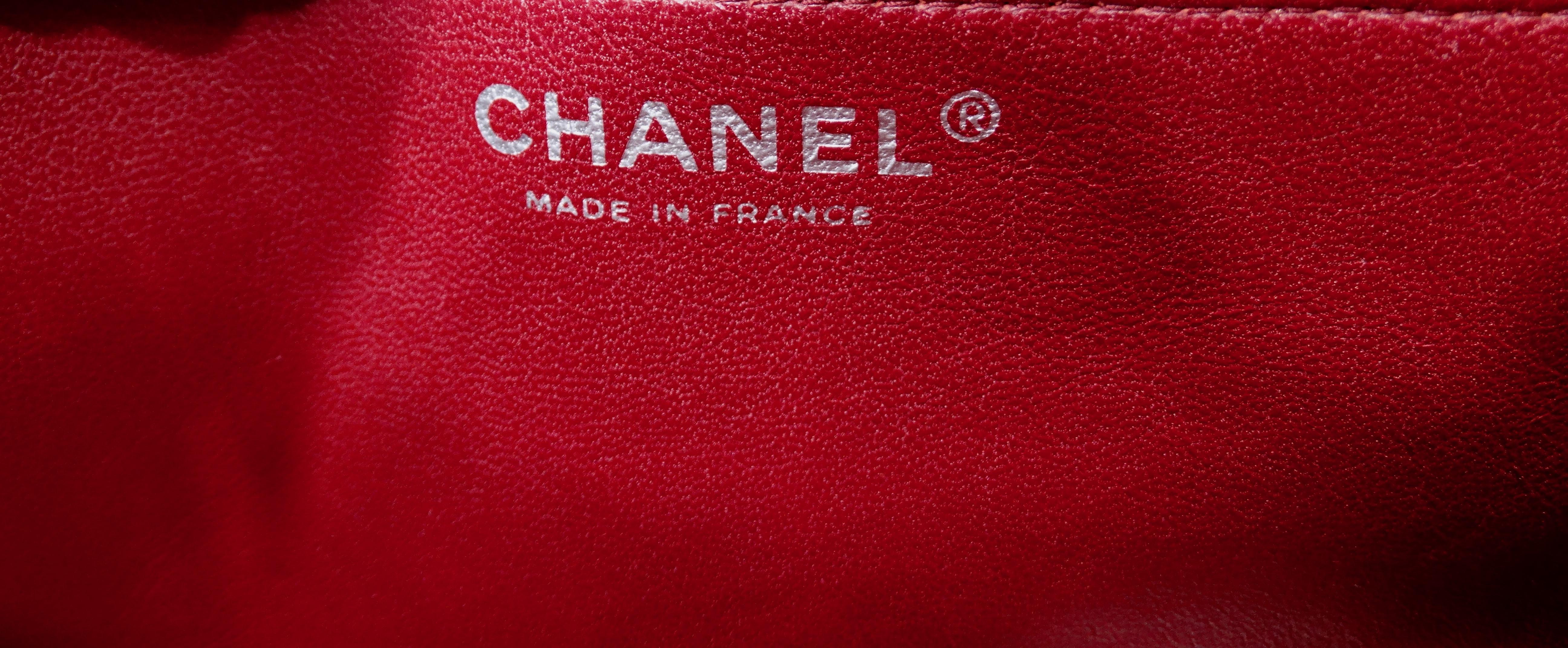Chanel 2007 Rouge Red Classic Single Flap Jumbo Bag 6