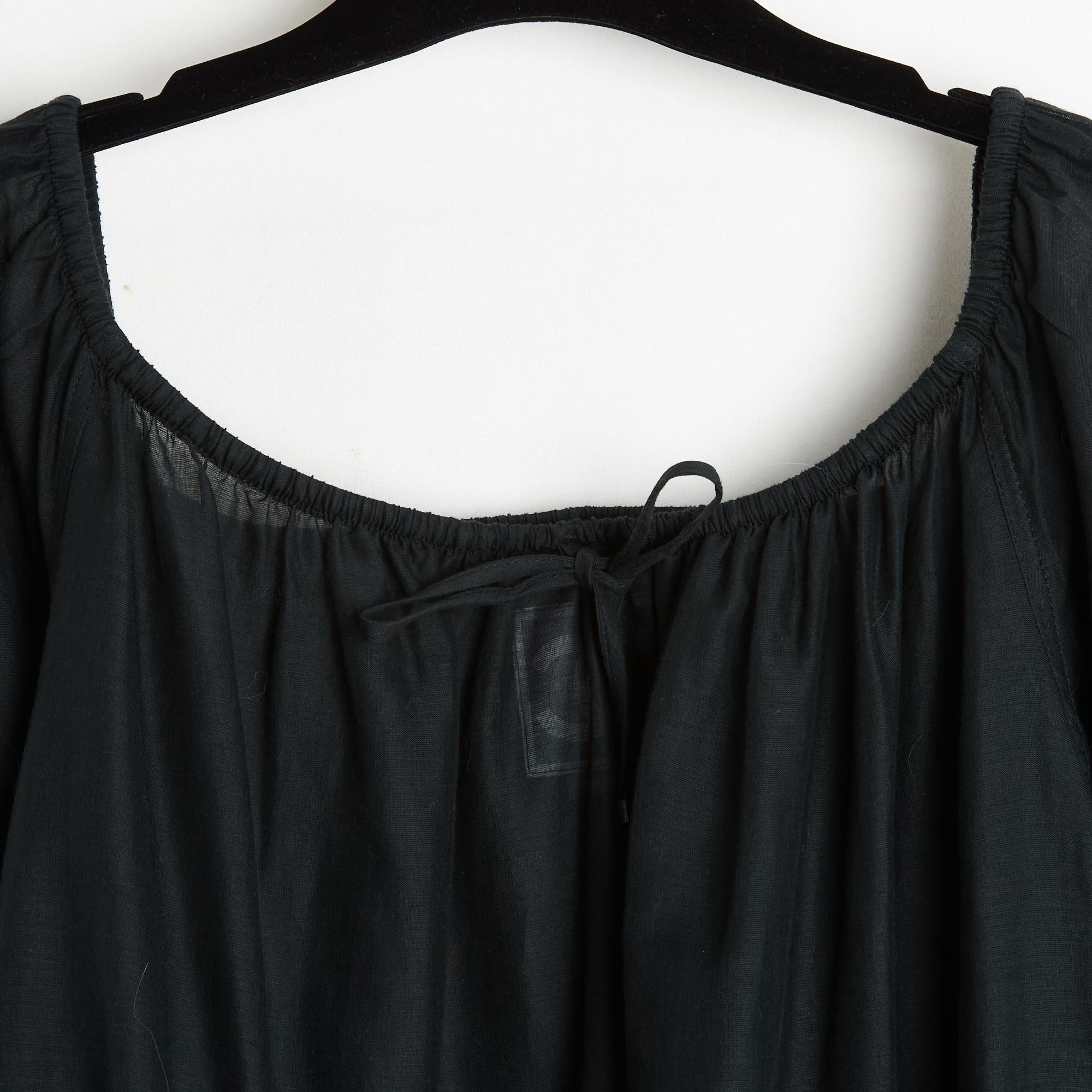Donna Chanel 2007 Top Camicetta Broderie FR44 Camicetta in cotone nero slavato UK16 US12 in vendita