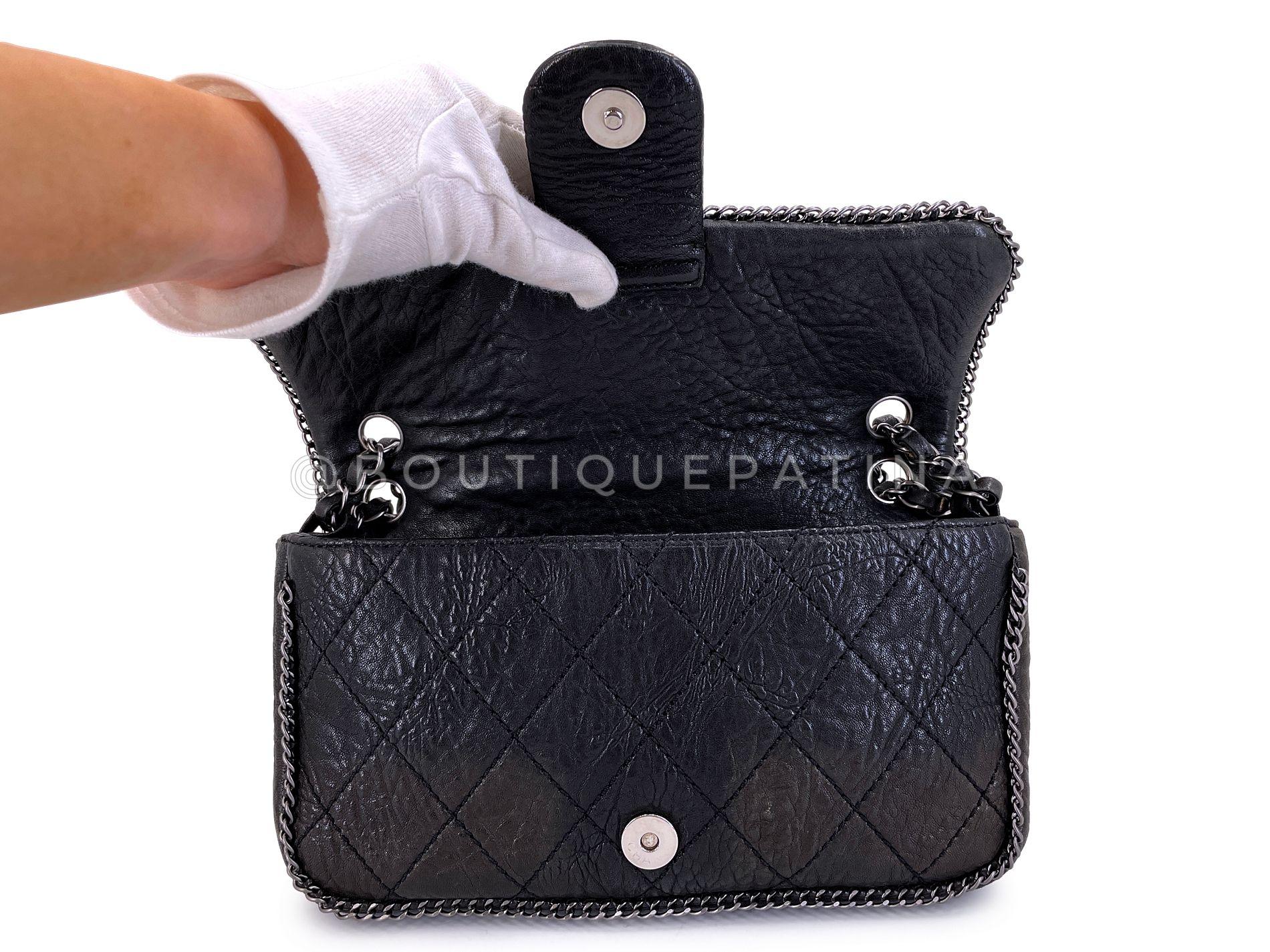 Chanel 2007 Vintage Black Leo the Lionhead Lion Flap Bag RHW 68663 en vente 5