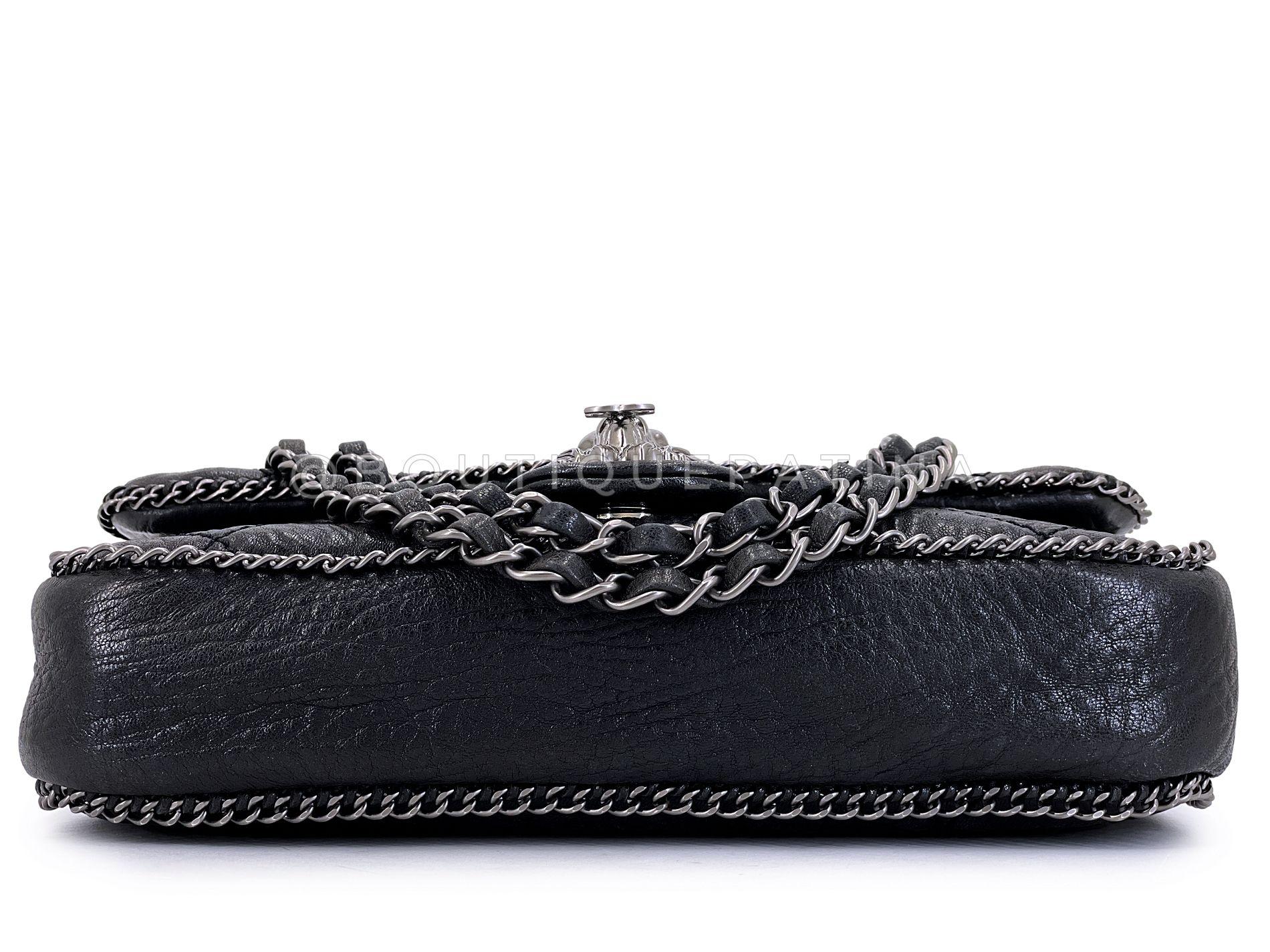 Chanel 2007 Vintage Black Leo the Lionhead Lion Flap Bag RHW 68663 en vente 1