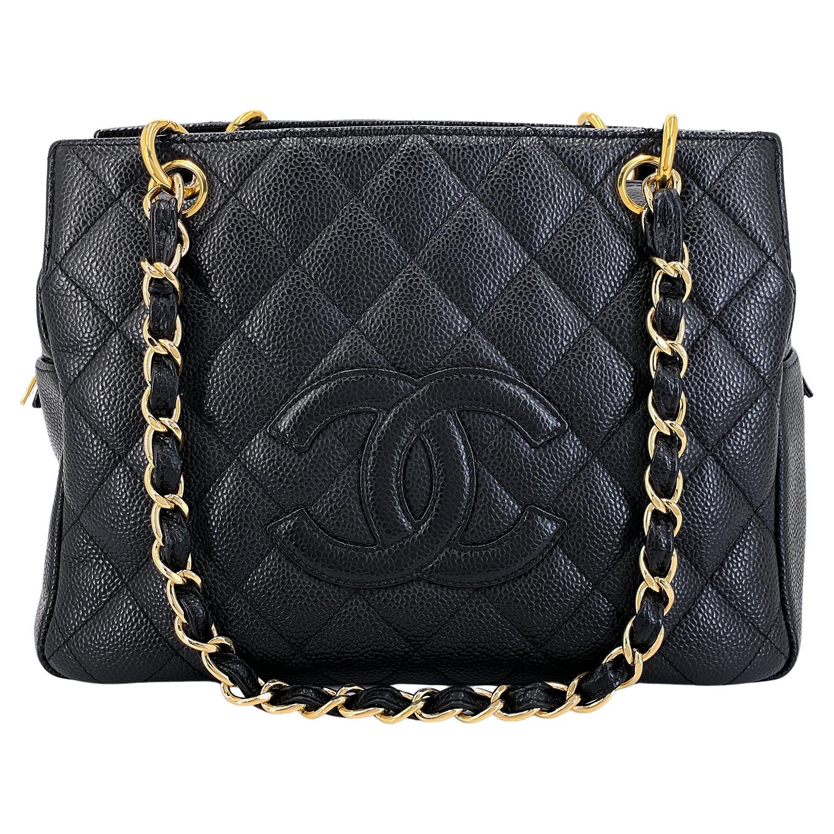 Chanel 2007 Vintage Black PTT Petite Timeless Tote Bag 24k GHW 68879