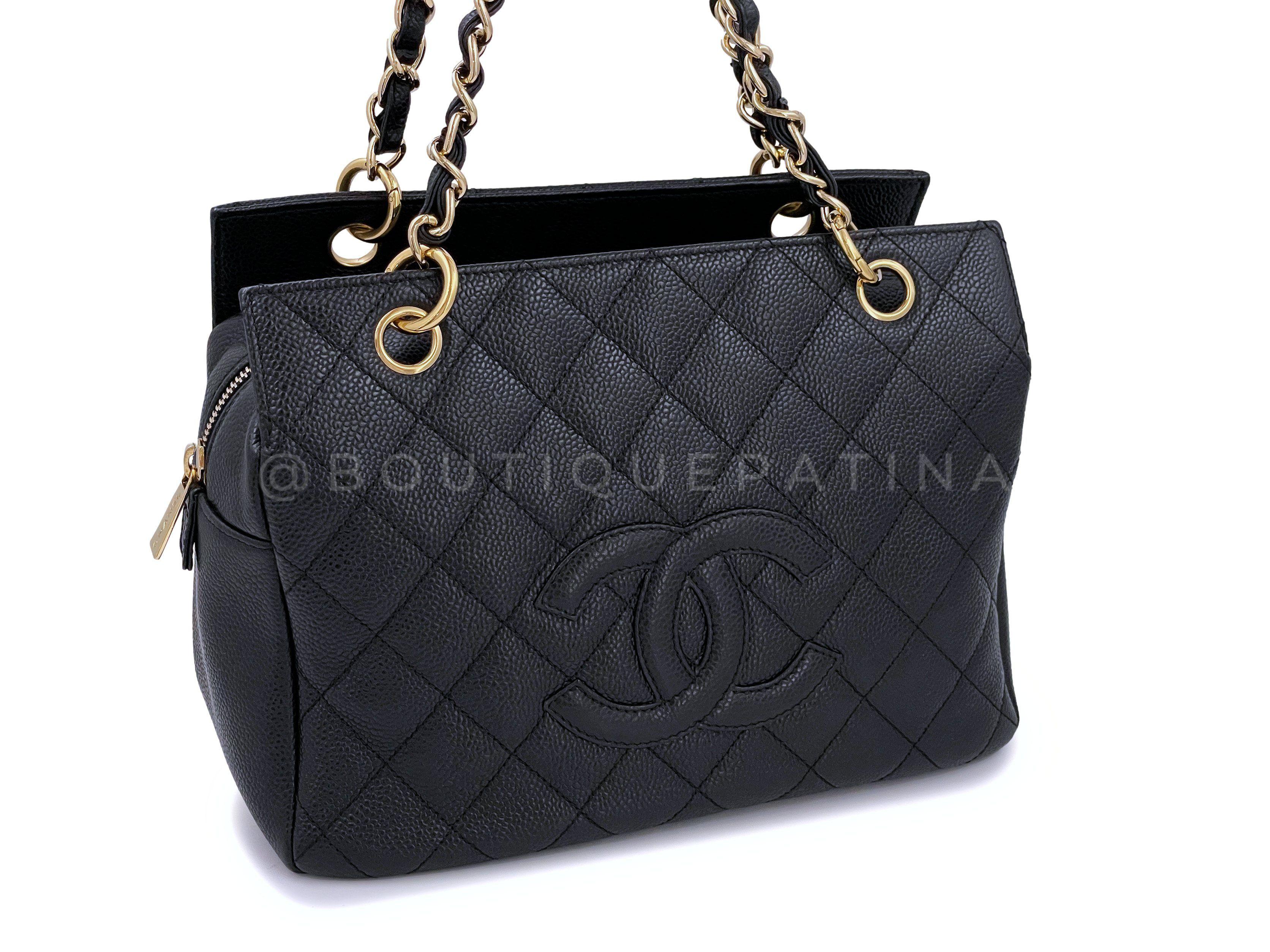 Women's Chanel 2007 Vintage Caviar Petite Timeless Shopper Tote PTT Bag Black GHW 66548