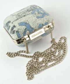 Chanel 2007 Vintage Iridescent Strass Graffiti Rare Minaudière Clutch Bag