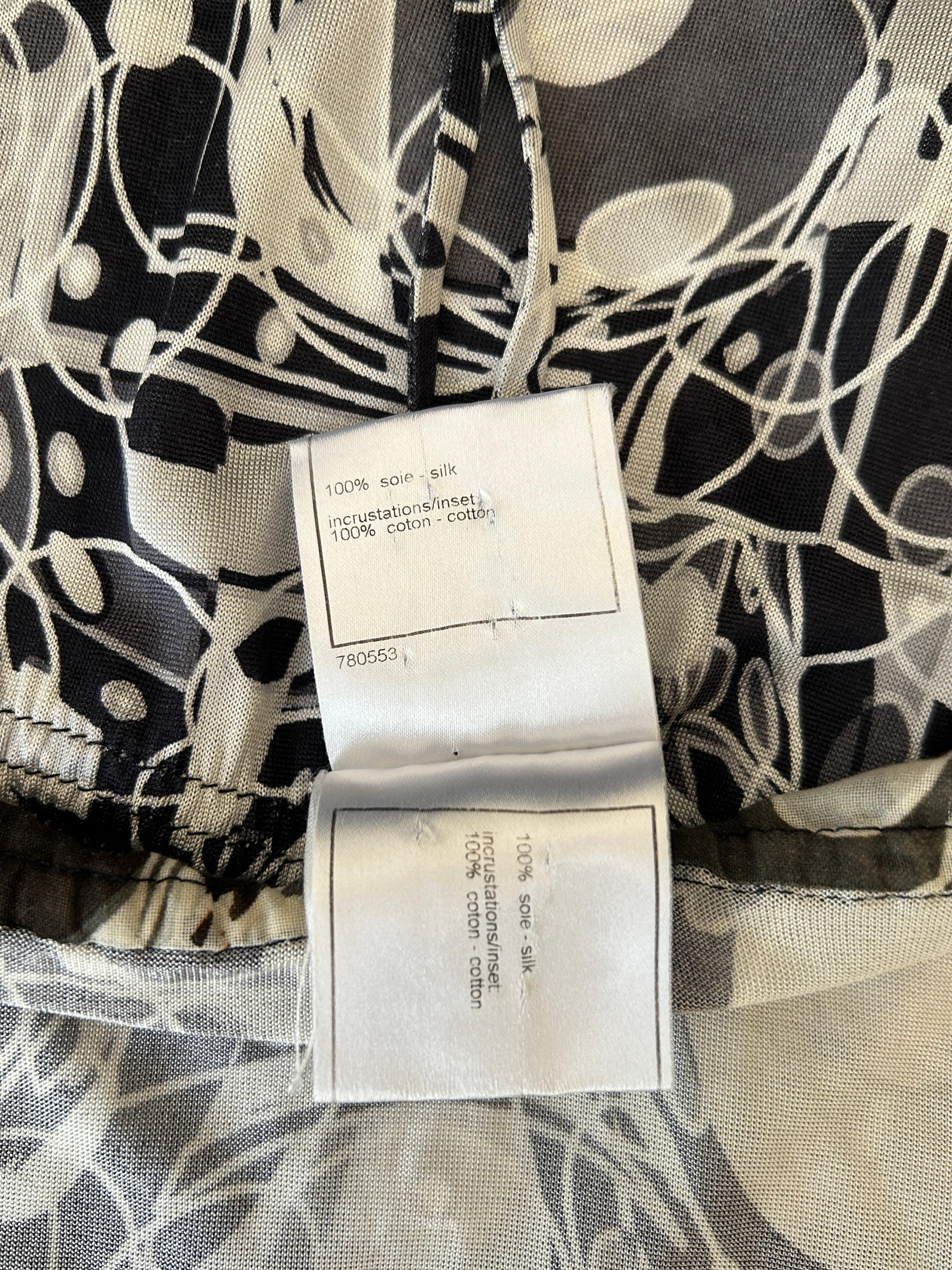 Chanel 2008 Black and White Geometric Logo Print Sundress Swim Cover Up 7