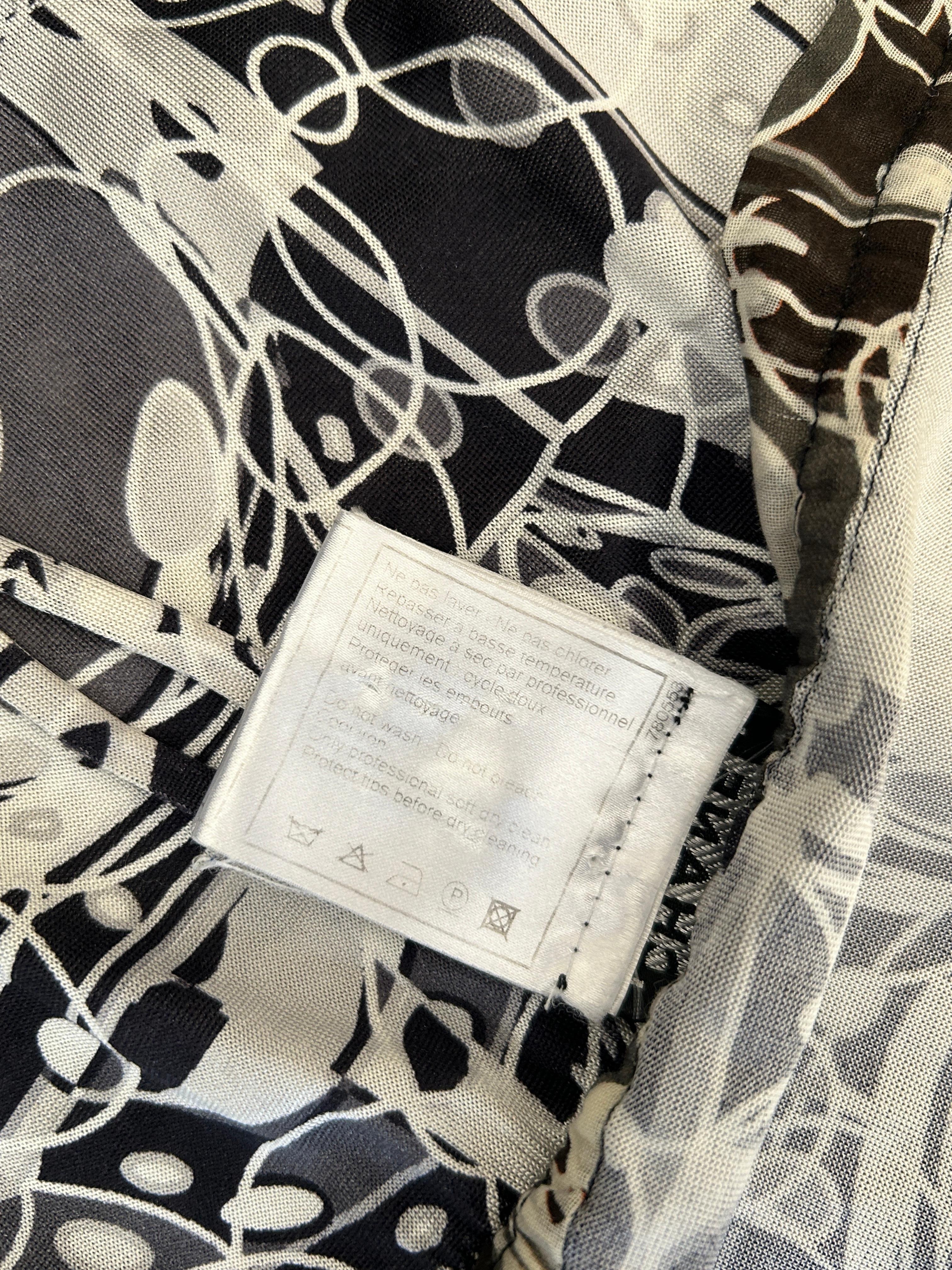 Chanel 2008 Black and White Geometric Logo Print Sundress Swim Cover Up 8