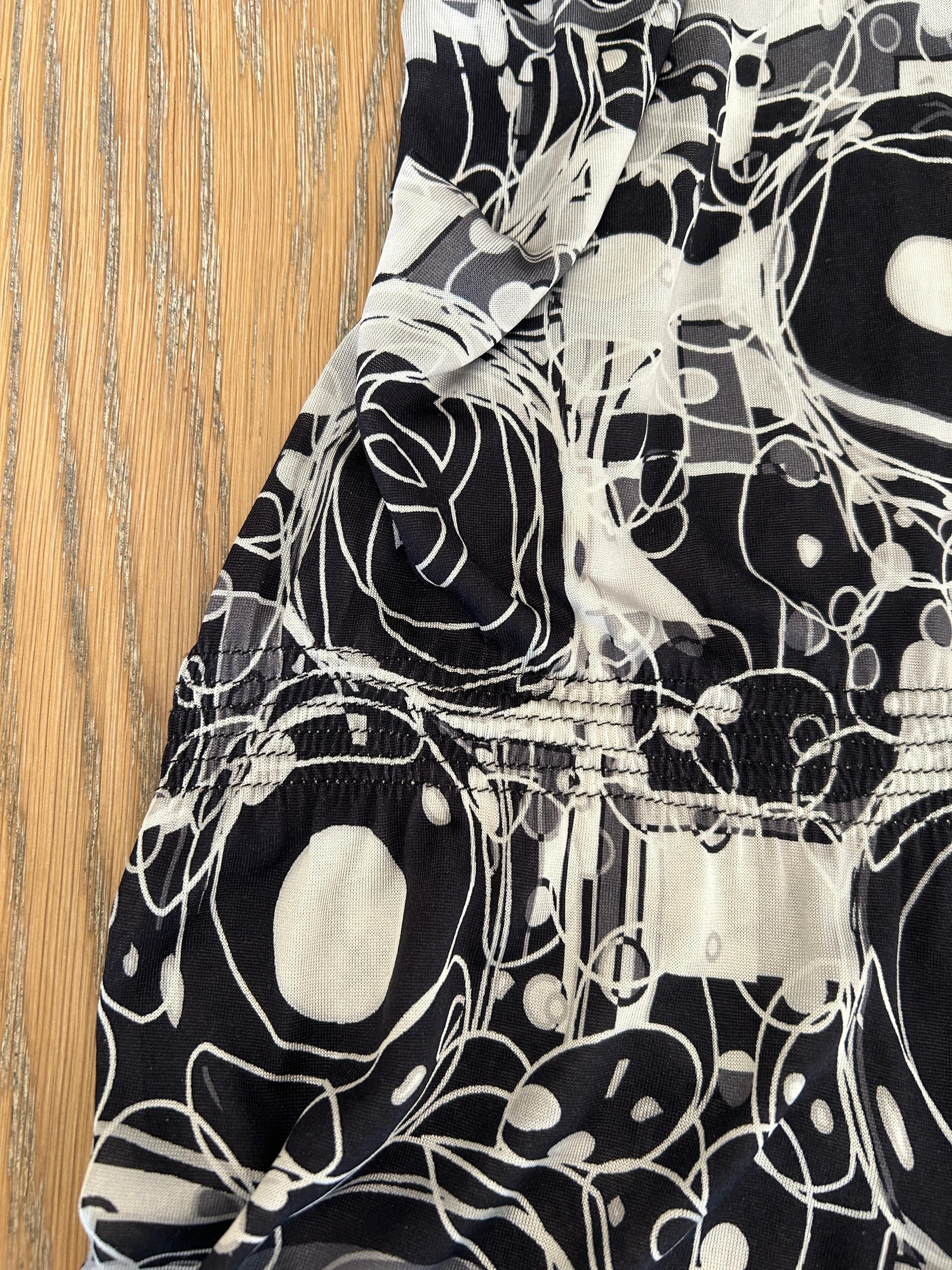Chanel 2008 Black and White Geometric Logo Print Sundress Swim Cover Up 3