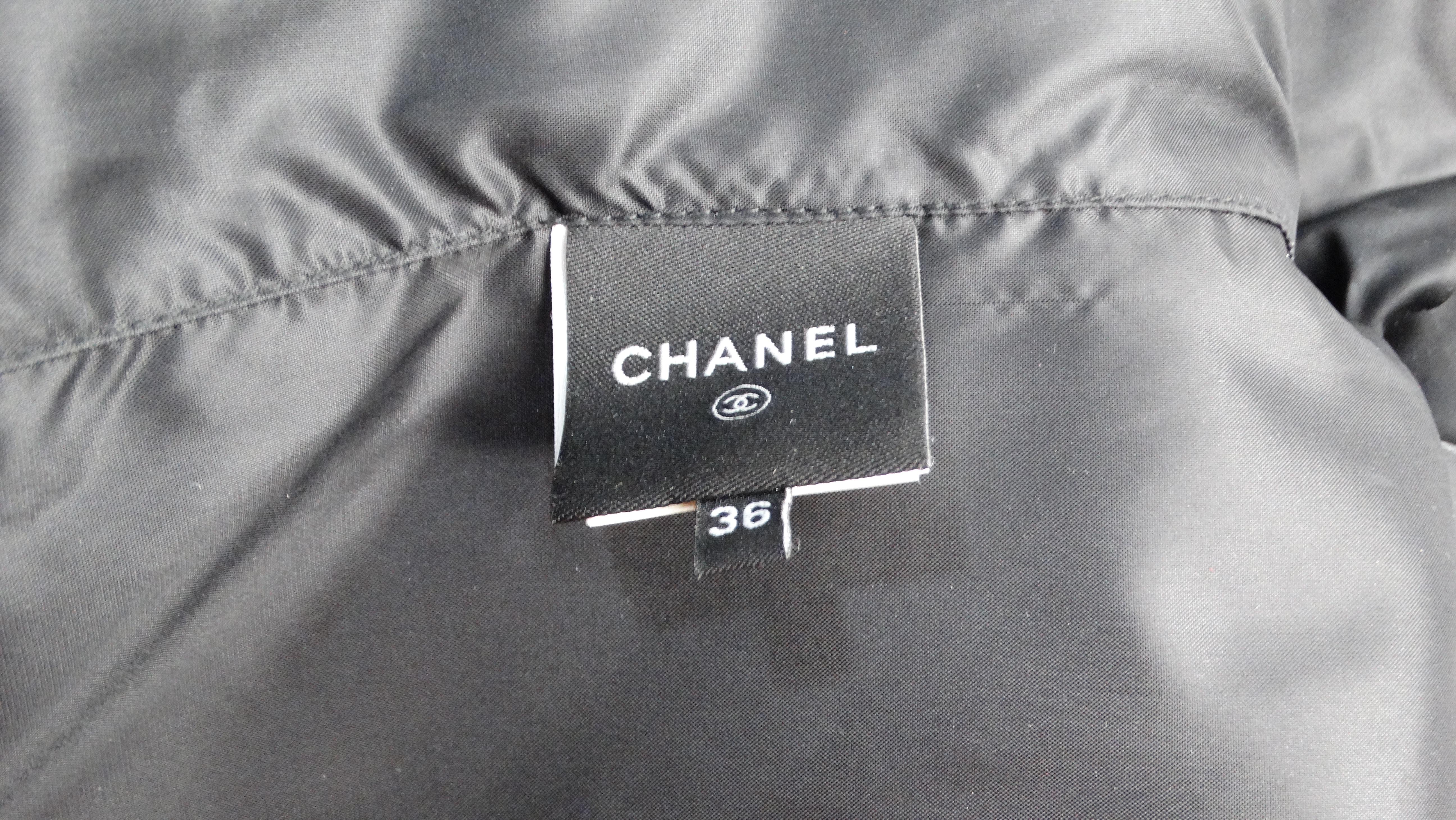 Bomber Chanel 2008 in pelle blu e mimetica nera in vendita 5