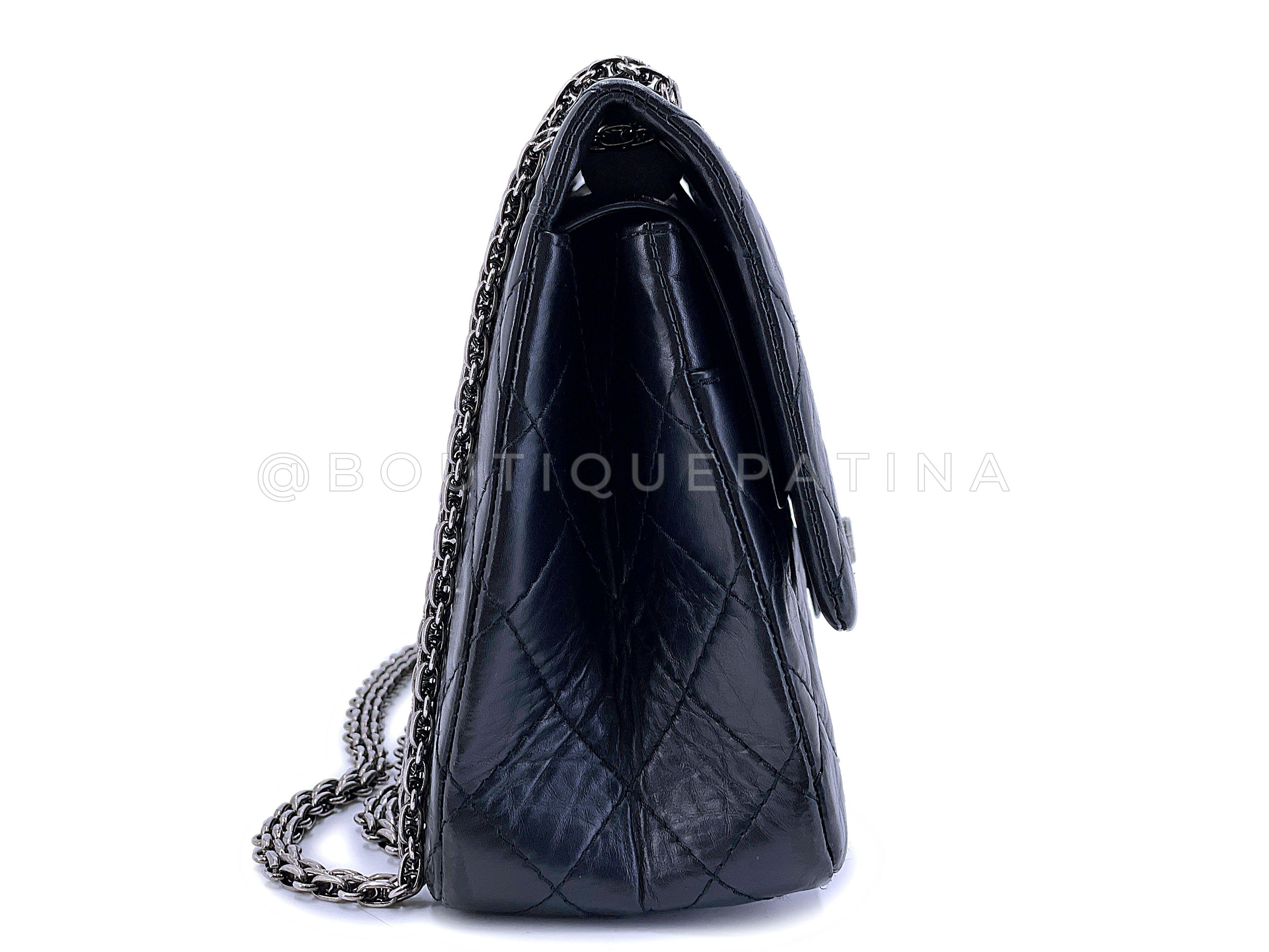 Women's Chanel 2008 Black Reissue 2.55 Classic Double Flap Bag 226 Medium 67022