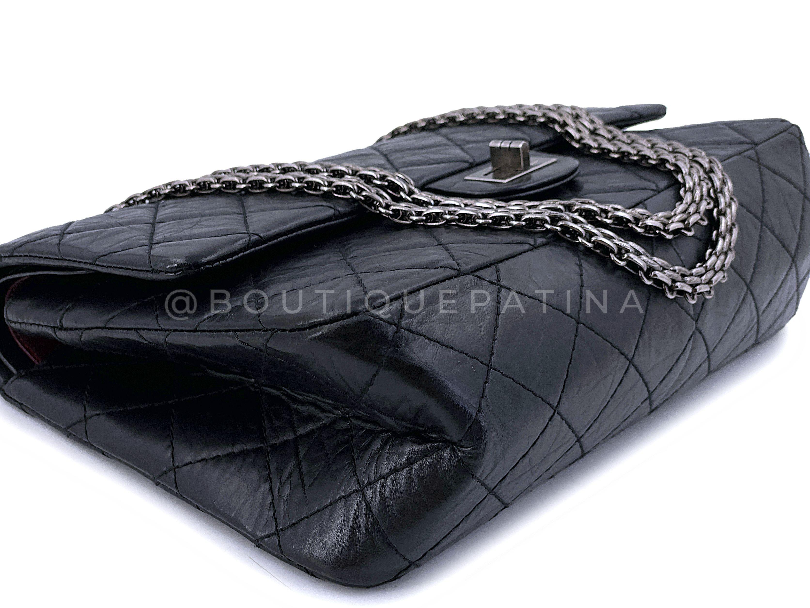 Chanel 2008 Black Reissue 2.55 Classic Double Flap Bag 226 Medium 67022 3
