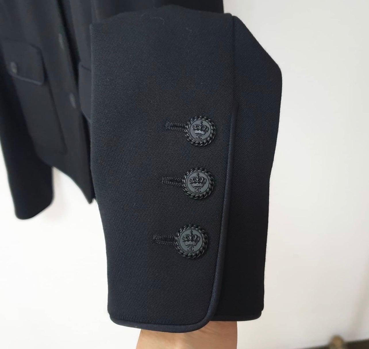 Women's Chanel 2008 Black Wool Blazer Jacket 