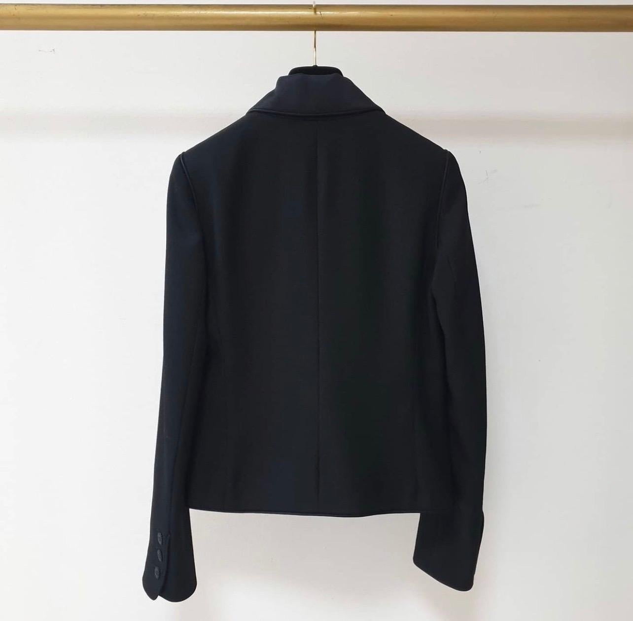 Chanel 2008 Schwarze Wollblazerjacke 3